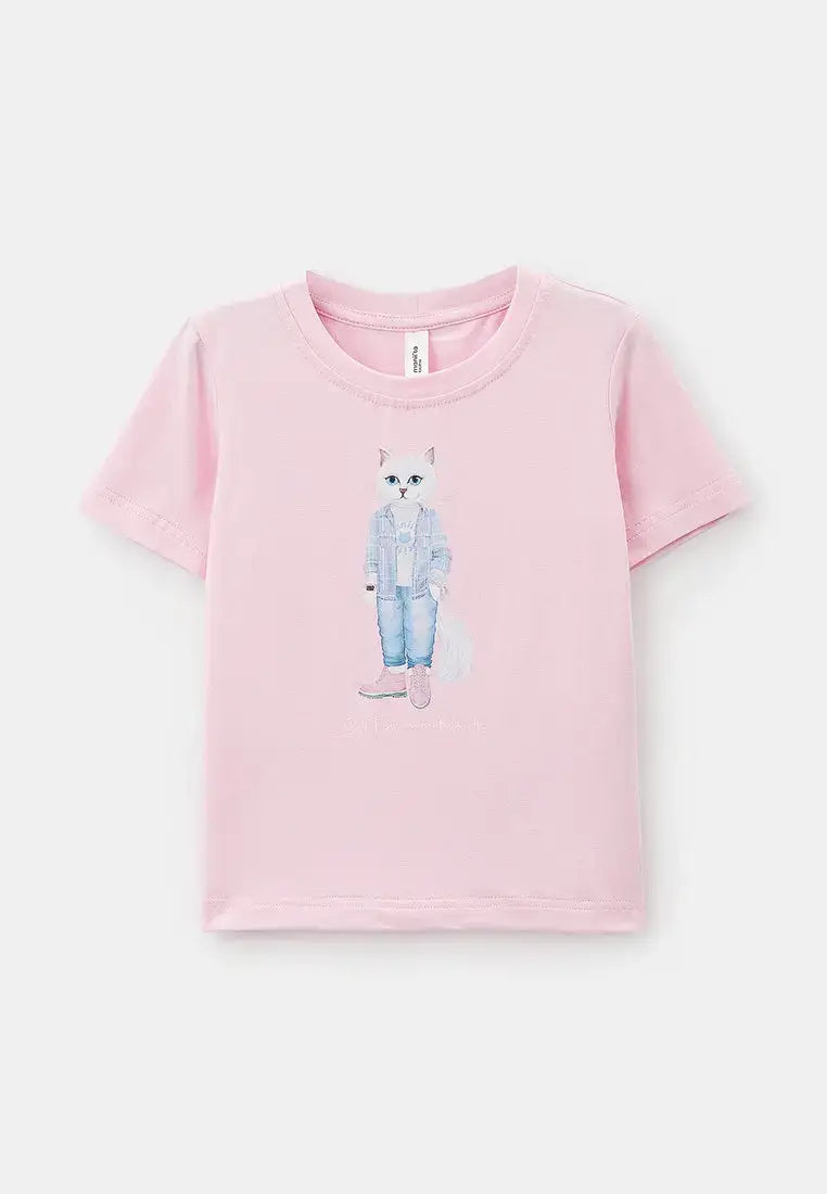 Pink T-shirt White Country Cat | T-shirt For Cat Lovers | Cat e