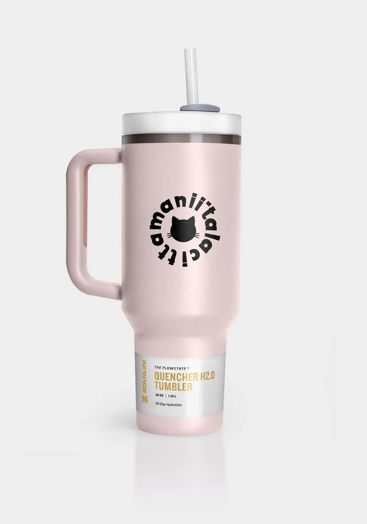 Pink Thermos Bottle with Cat e Lolette | For Cat Lovers