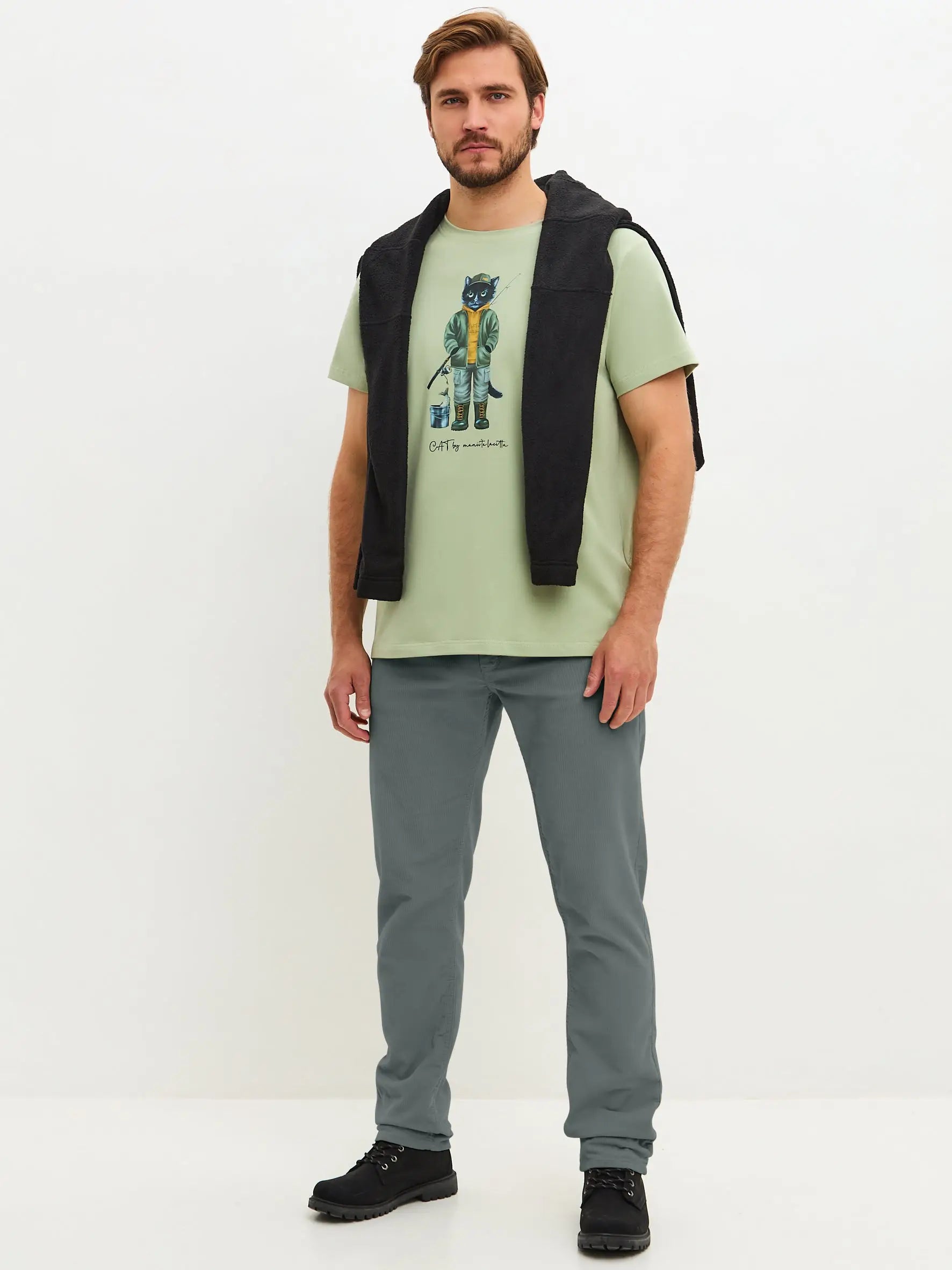 Pistachio T-shirt Fishman Cat | T-shirt For Cat Lovers | Cat e Lolette