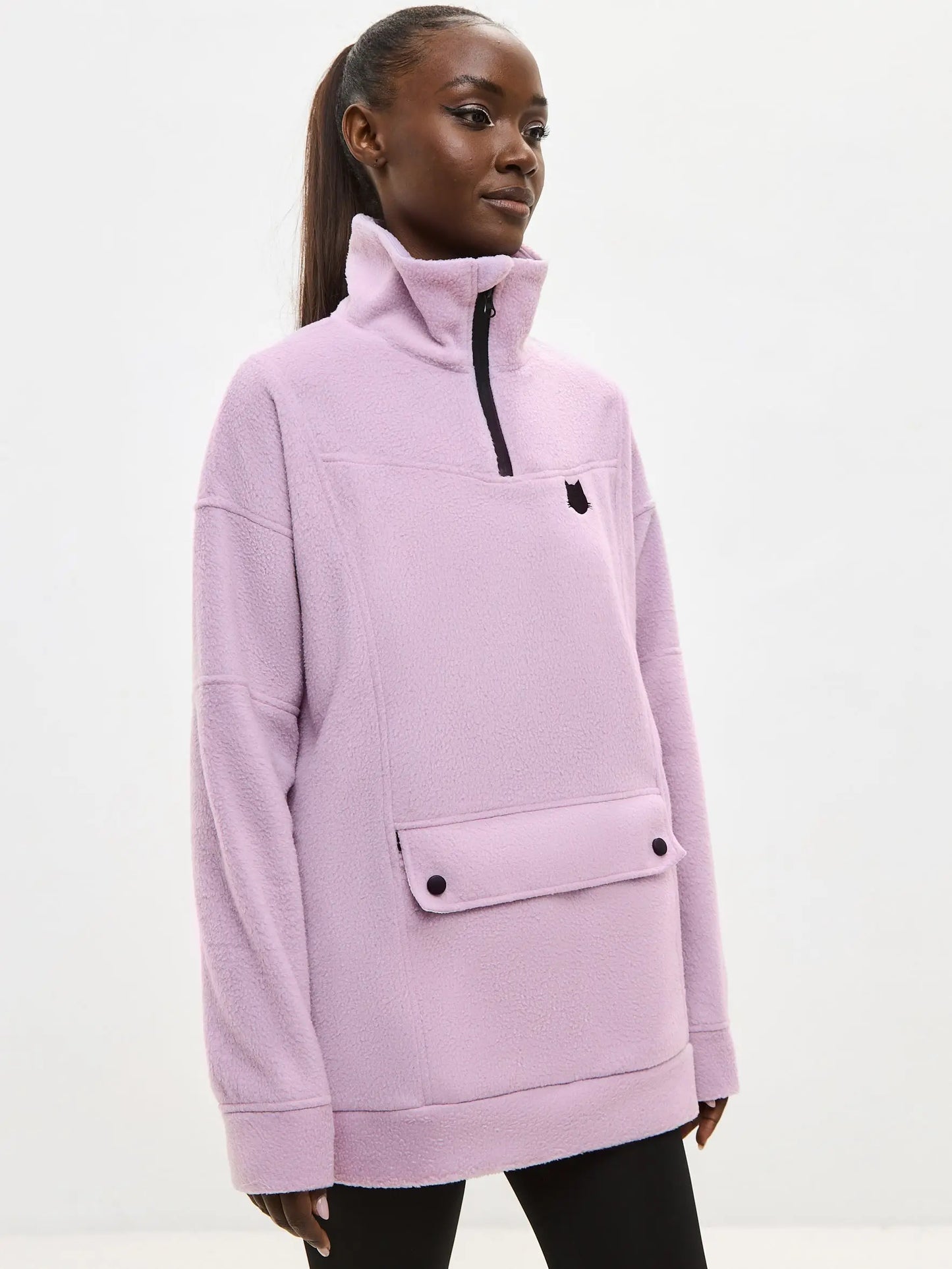 Purple Fleece Sweatshirt | Fleece (recycled) For Cat Lovers | Cat e