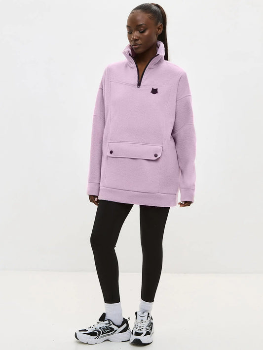 Purple Fleece Sweatshirt | Fleece (recycled) For Cat Lovers | Cat e