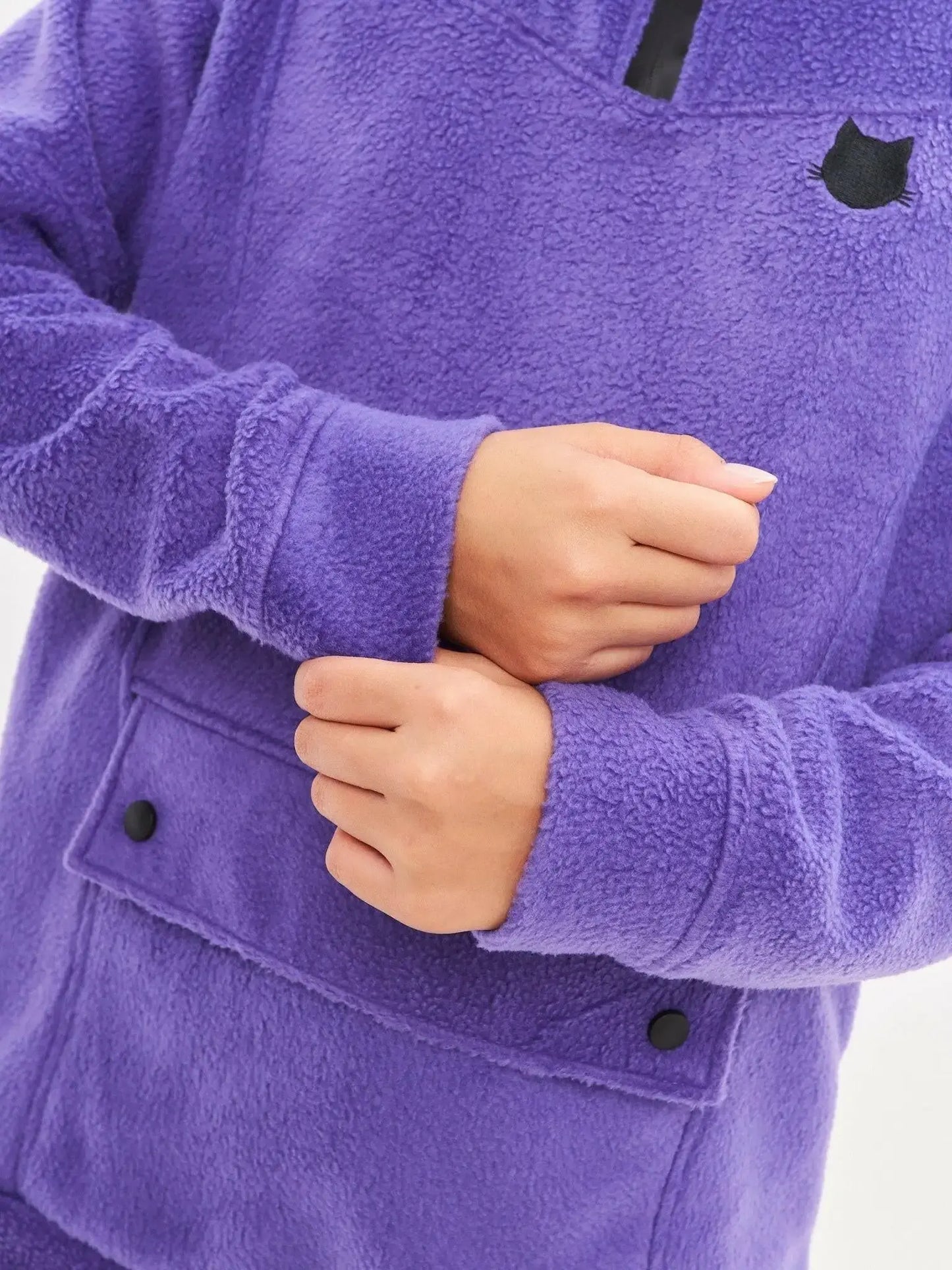 Purple Fleece Sweatshirt | Fleece (recycled) For Cat Lovers | Cat e