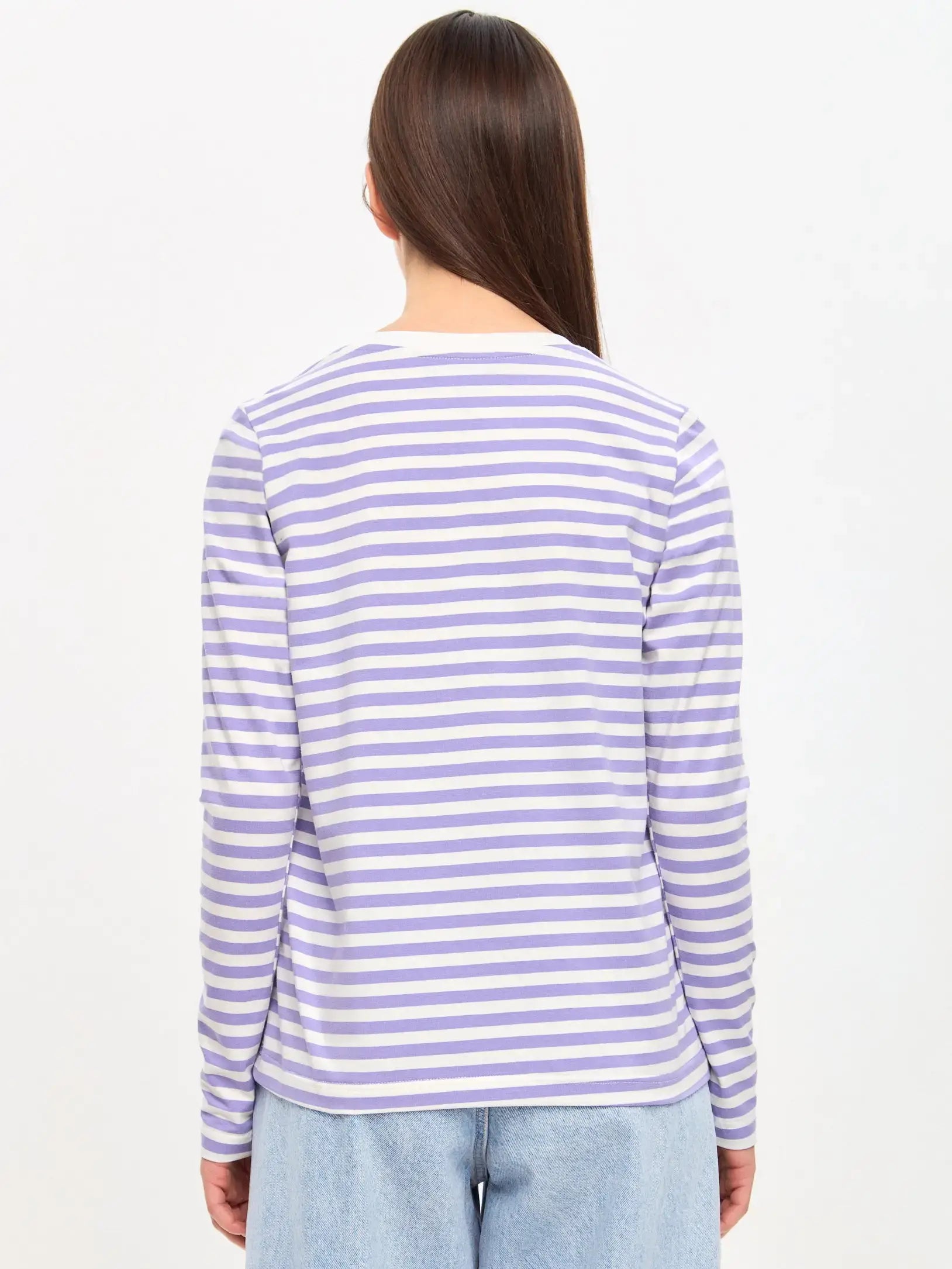 Purple Longsleeve White Cat Walk | Shirt & Striped shirt For Cat