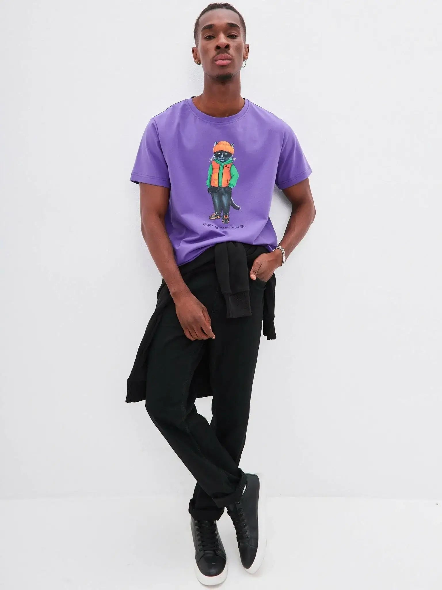 Purple T-shirt Hoodie Cat | T-shirt For Cat Lovers | Cat e Lolette