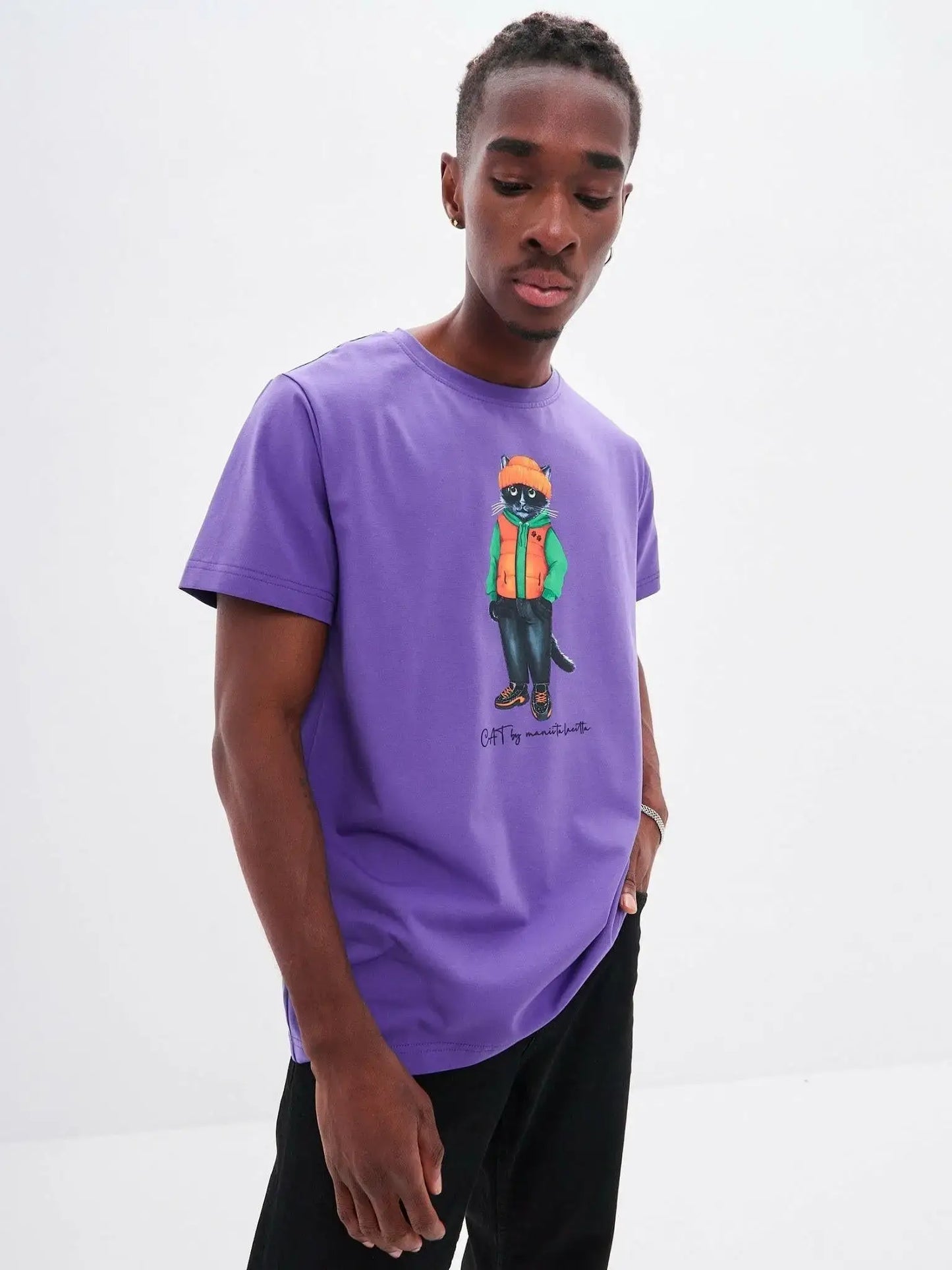 Purple T-shirt Hoodie Cat | T-shirt For Cat Lovers | Cat e Lolette