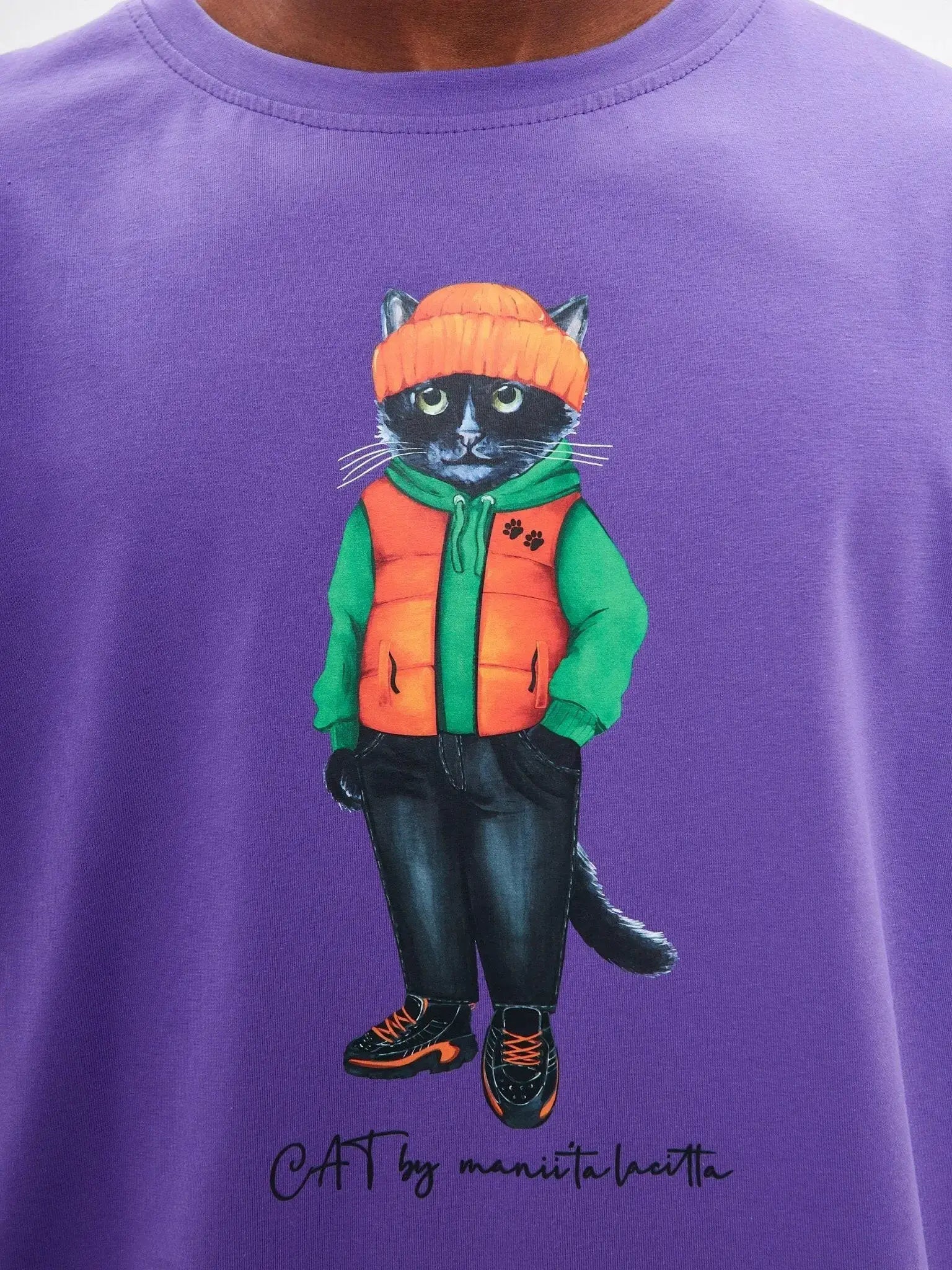 Purple T-shirt Hoodie Cat | T-shirt For Cat Lovers | Cat e Lolette
