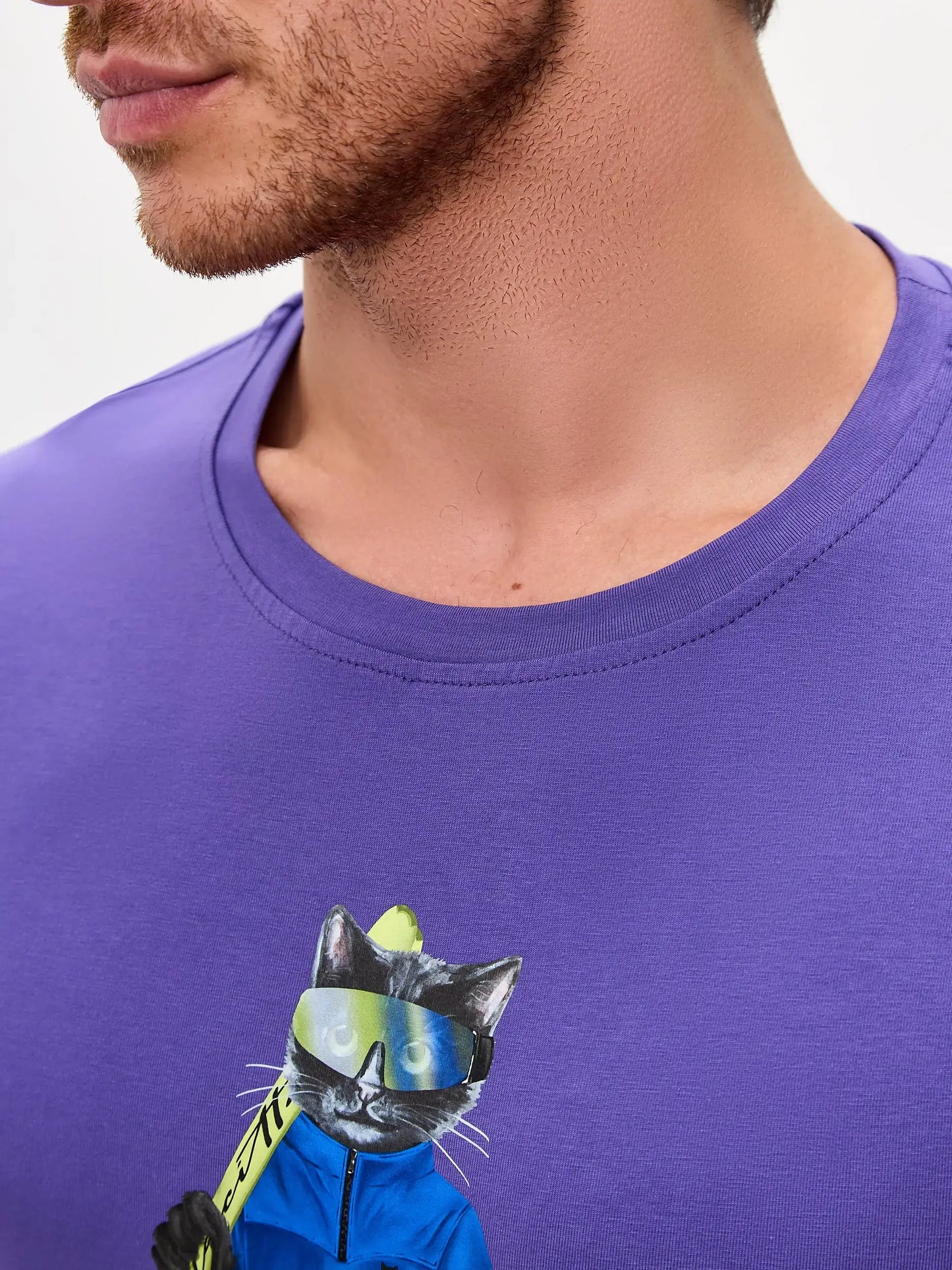 Purple T-shirt Ski Cat | T-shirt For Cat Lovers | Cat e Lolette