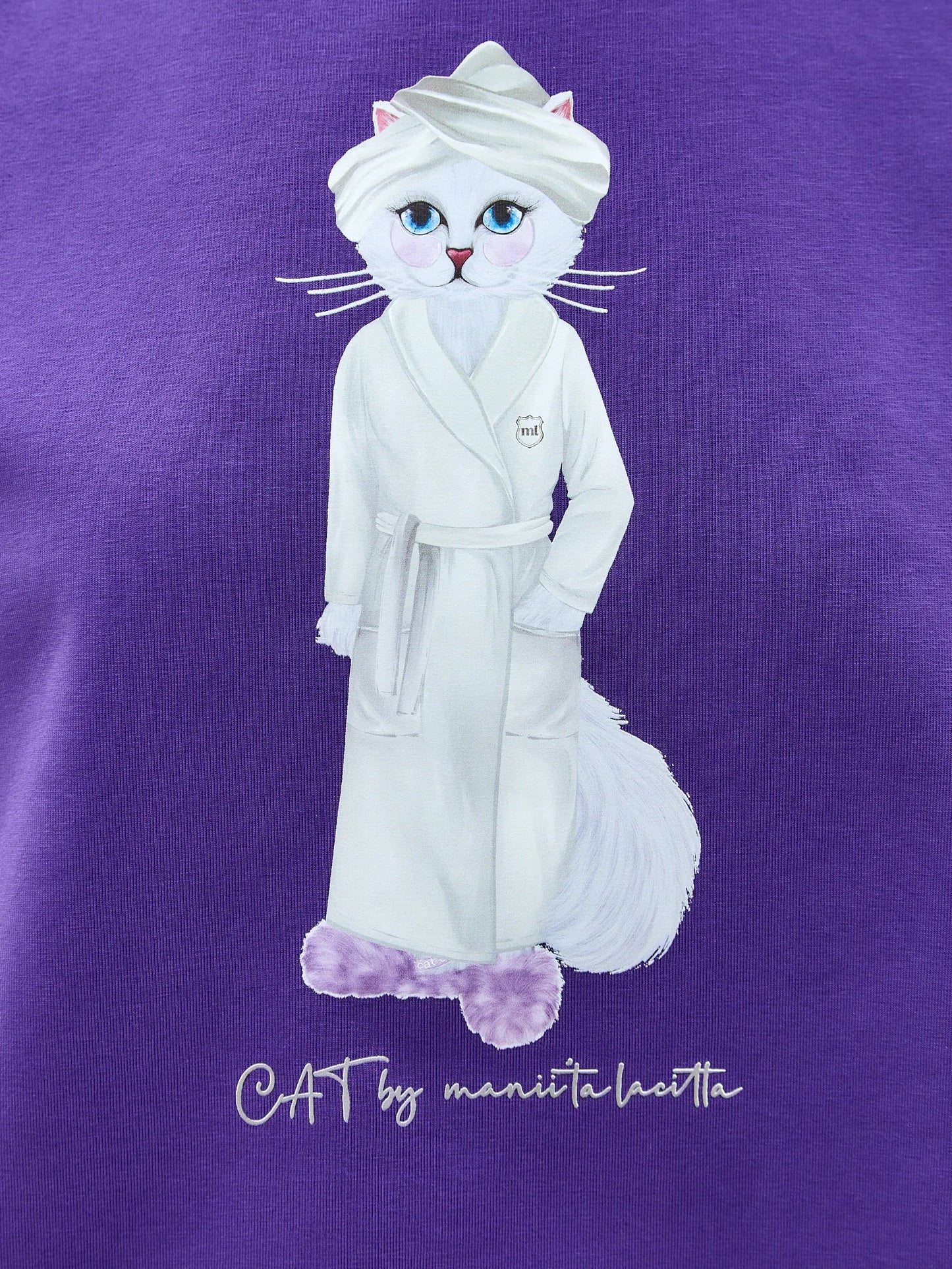 Purple T-shirt Spa Cat | Loungewear For Cat Lovers | Cat e Lolette