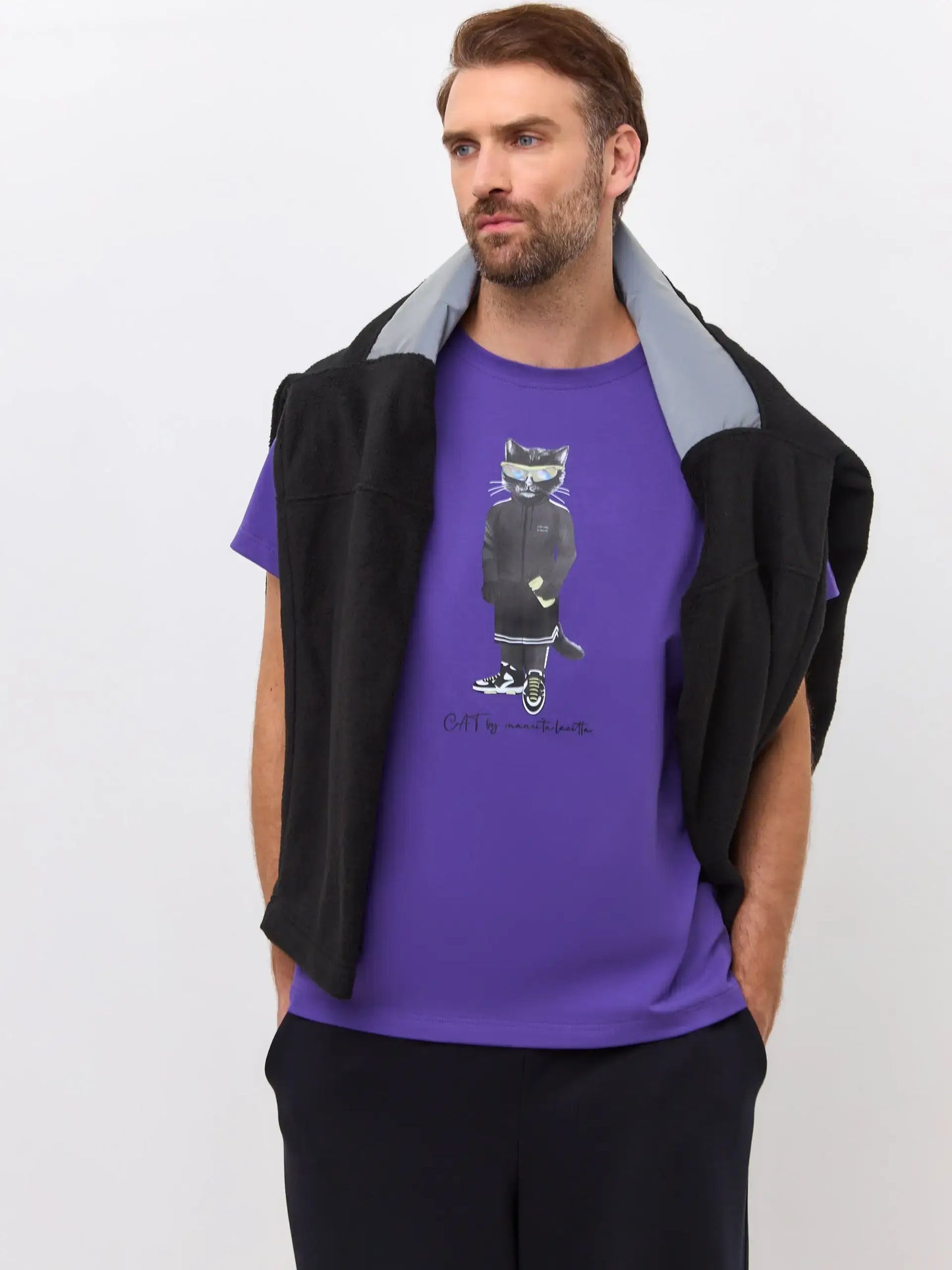 Purple T-shirt Sport Cat | T-shirt For Cat Lovers | Cat e Lolette