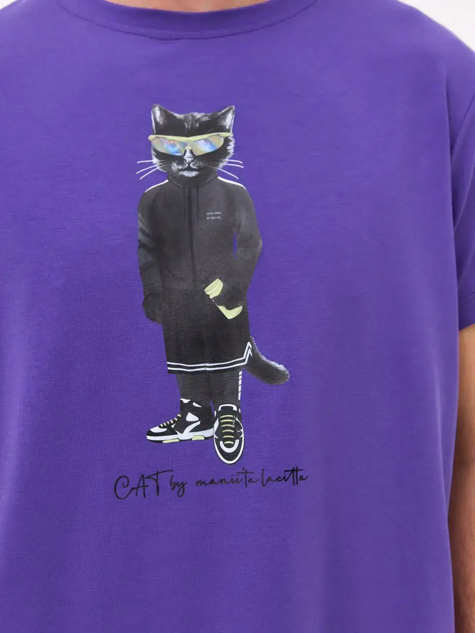 Purple T-shirt Sport Cat | T-shirt For Cat Lovers | Cat e Lolette