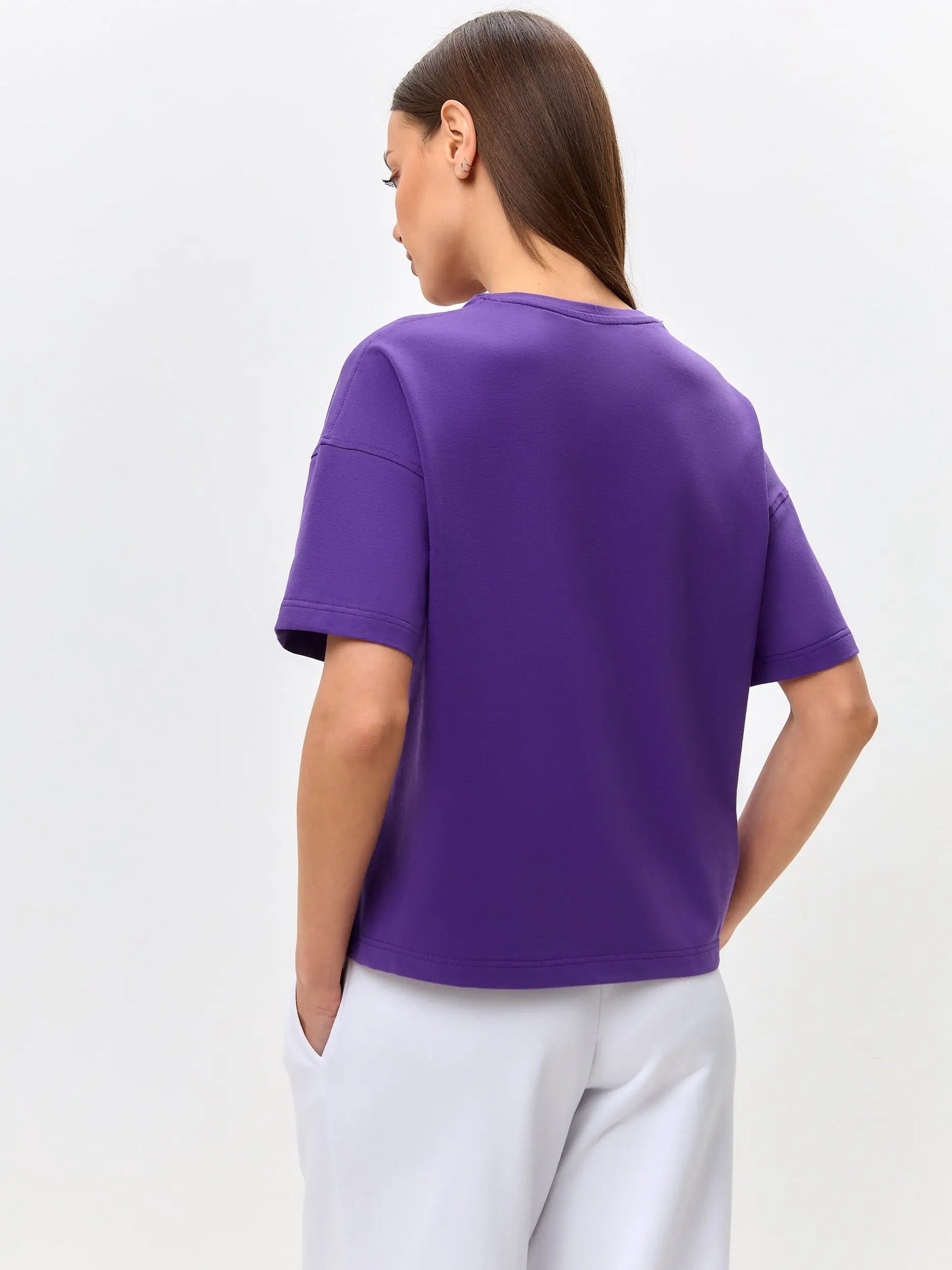 Purple T-shirt White Cat Walk | T-shirt For Cat Lovers | Cat e Lolette