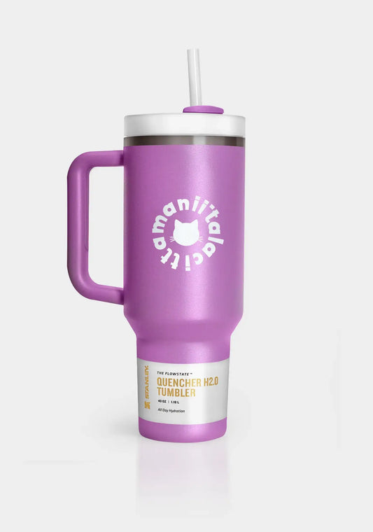 Purple Thermos Bottle with Cat e Lolette | For Cat Lovers