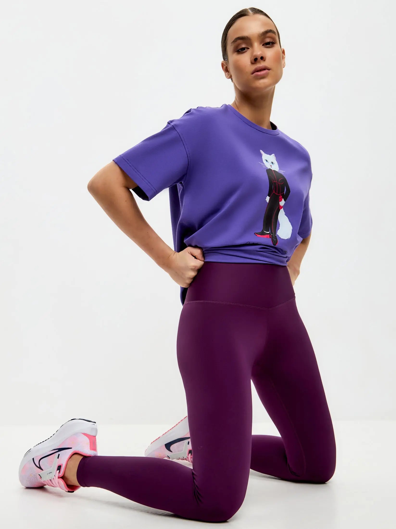 Purple Women’s Leggings | Bottom For Cat Lovers | Cat e Lolette