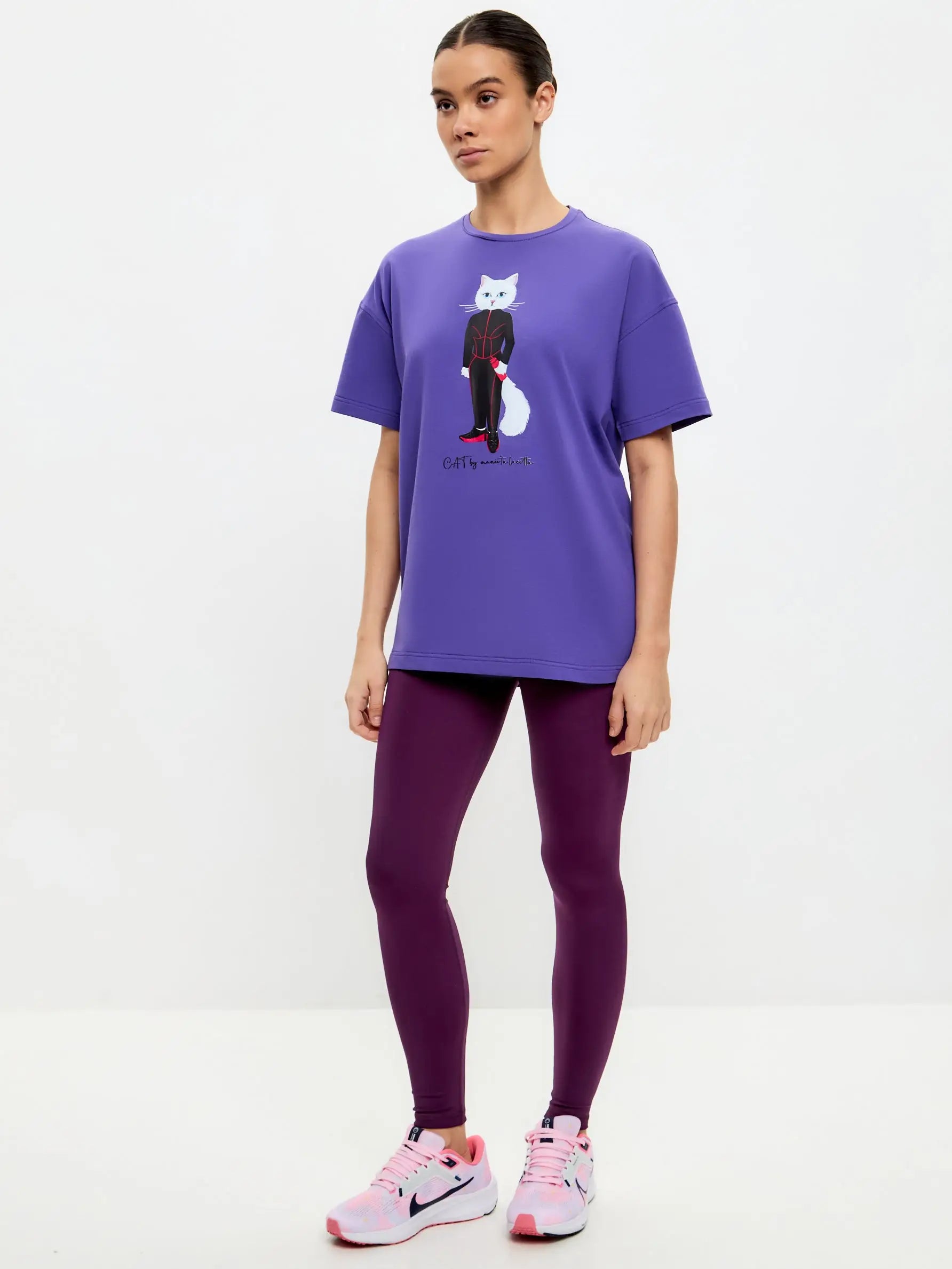 Purple Women’s Leggings | Bottom For Cat Lovers | Cat e Lolette
