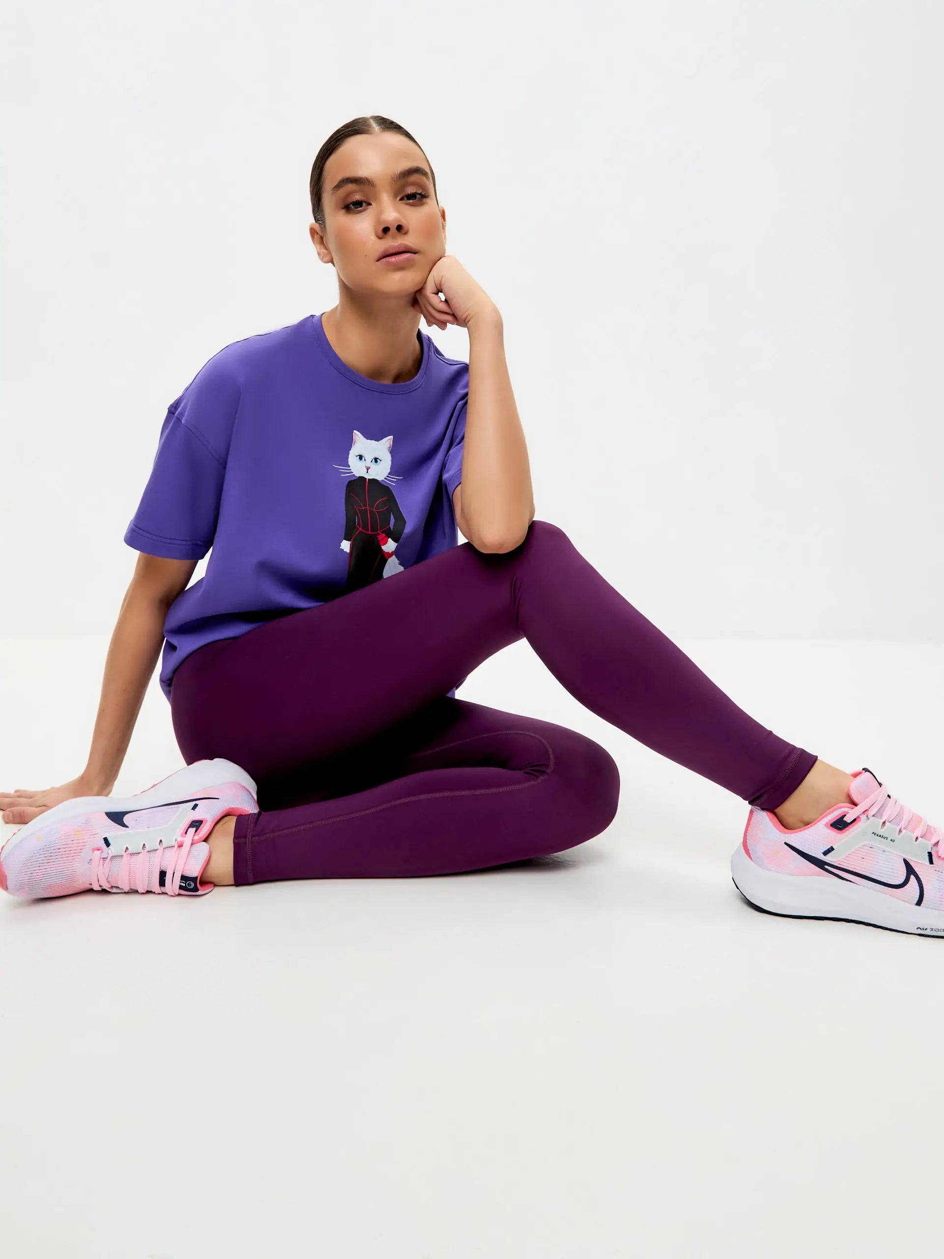 Purple Women’s Leggings | Bottom For Cat Lovers | Cat e Lolette