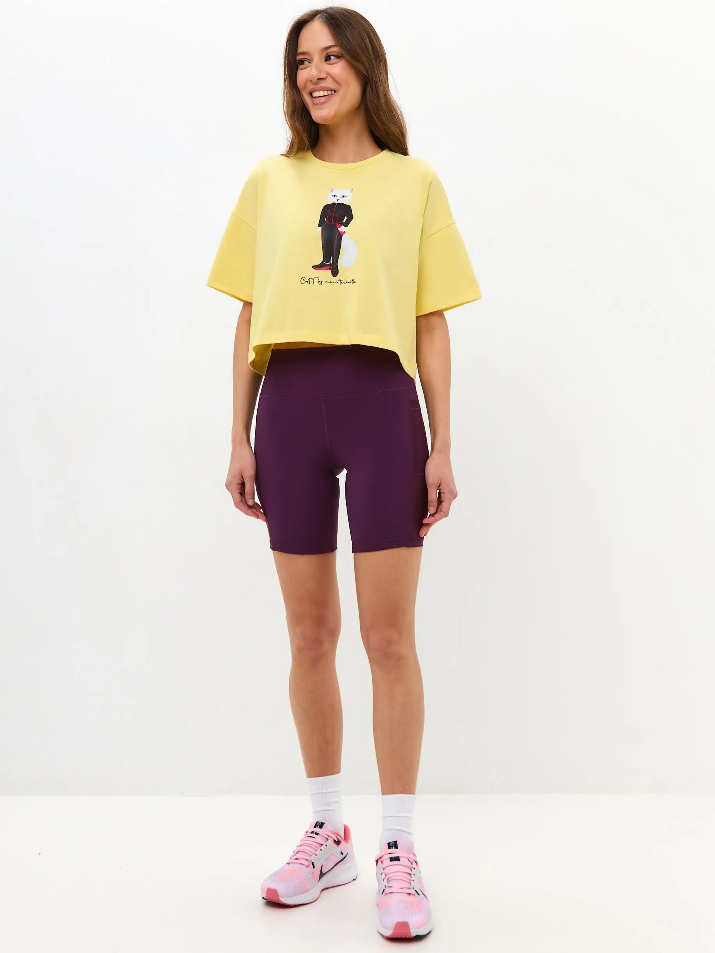 Purple Women’s Sport Shorts | Bottom For Cat Lovers | Cat e Lolette