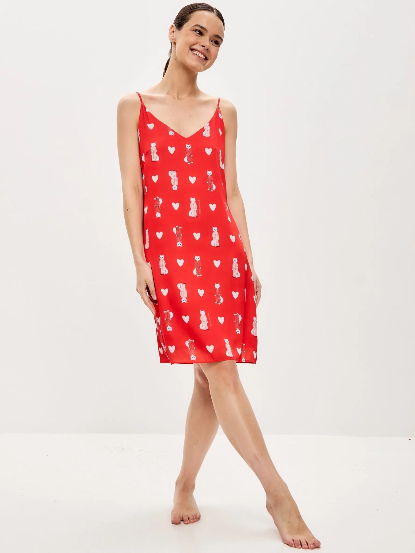 Red Silk Loungewear | Loungewear For Cat Lovers | Cat e Lolette