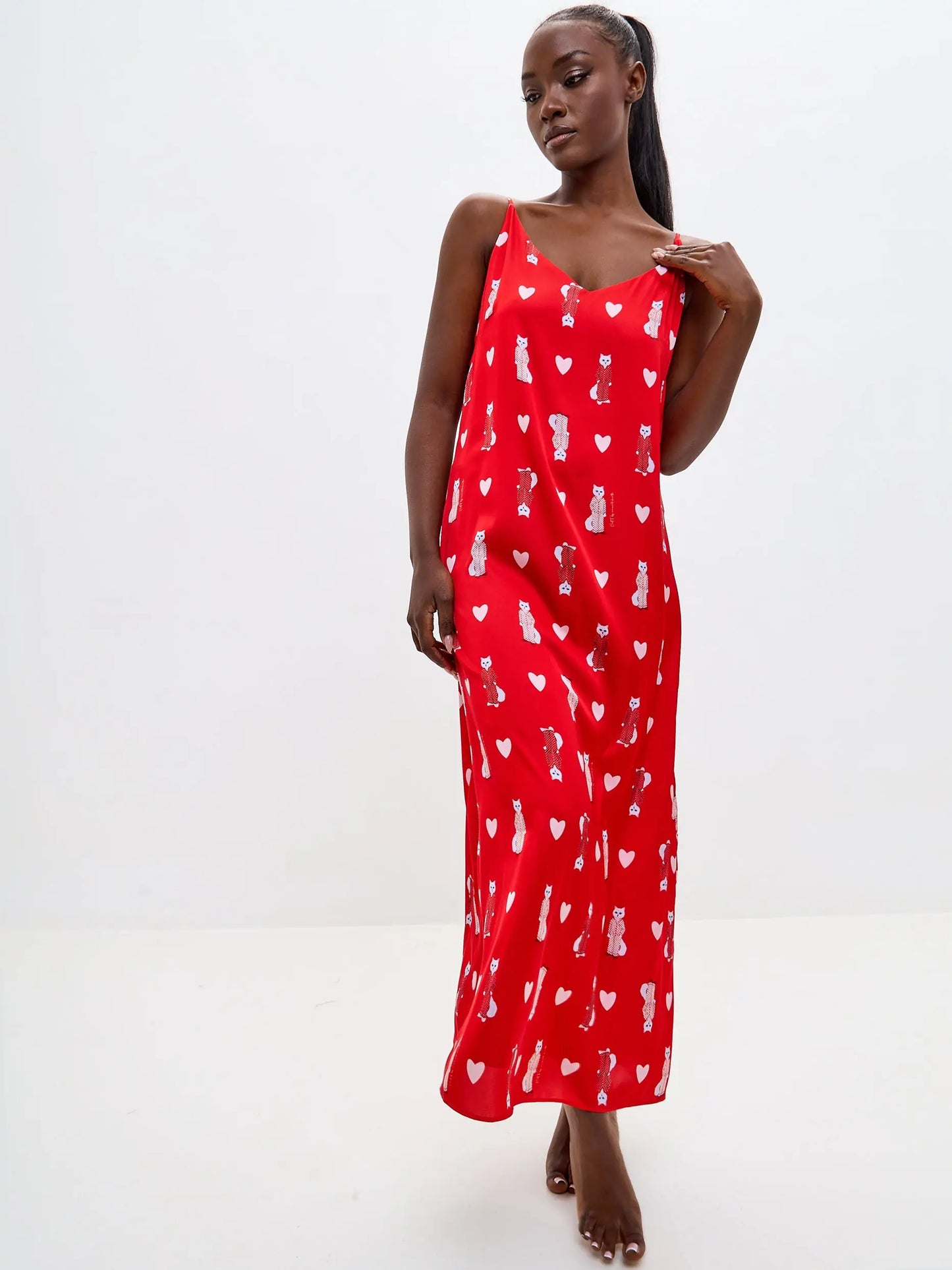 Red Silk Loungewear | Loungewear For Cat Lovers | Cat e Lolette