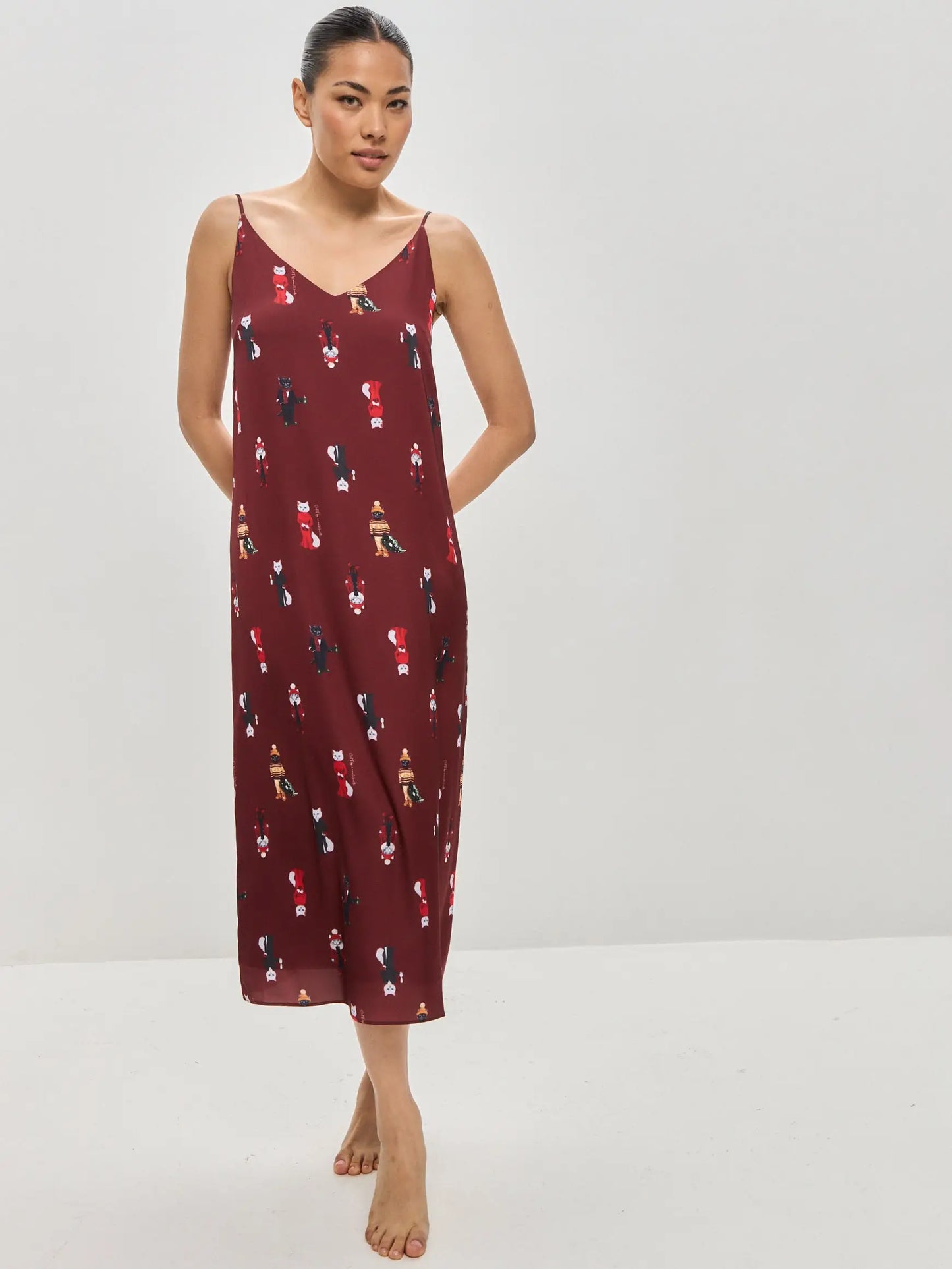 Red Silk Loungewear | Loungewear For Cat Lovers | Cat e Lolette