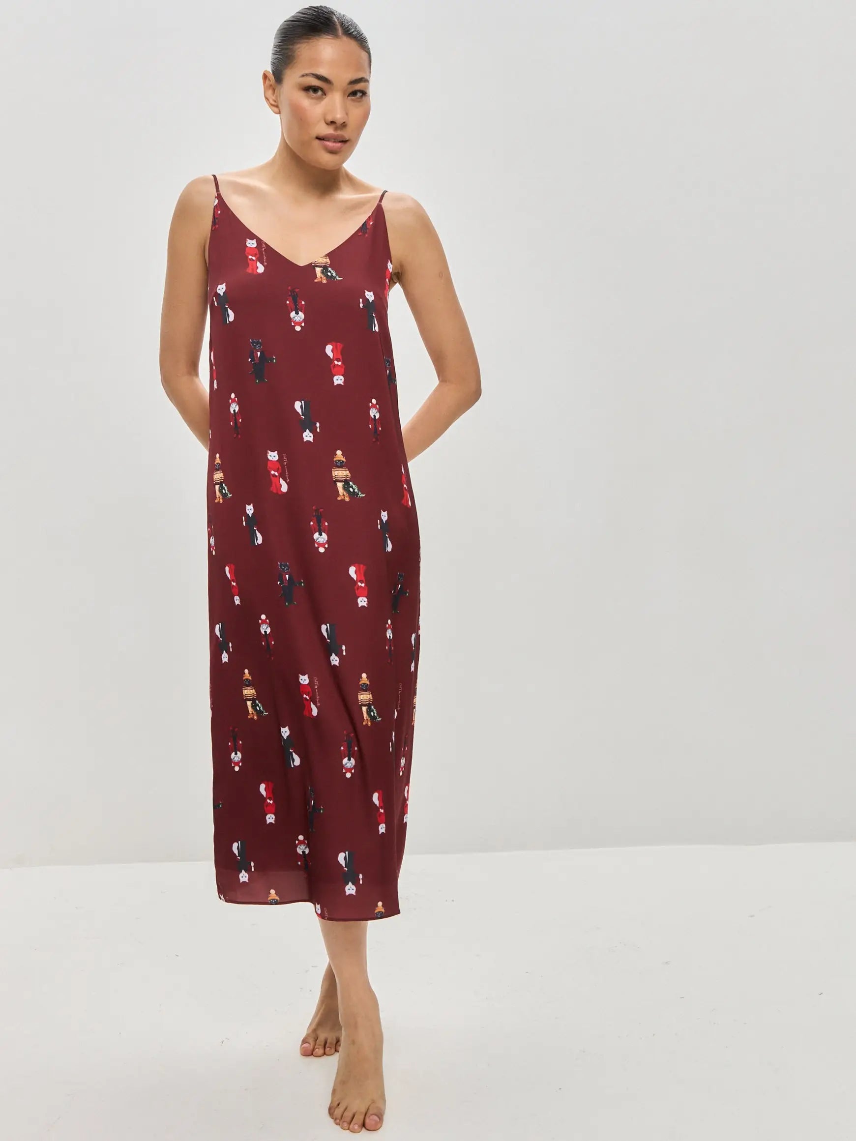 Red Silk Loungewear | Loungewear For Cat Lovers | Cat e Lolette