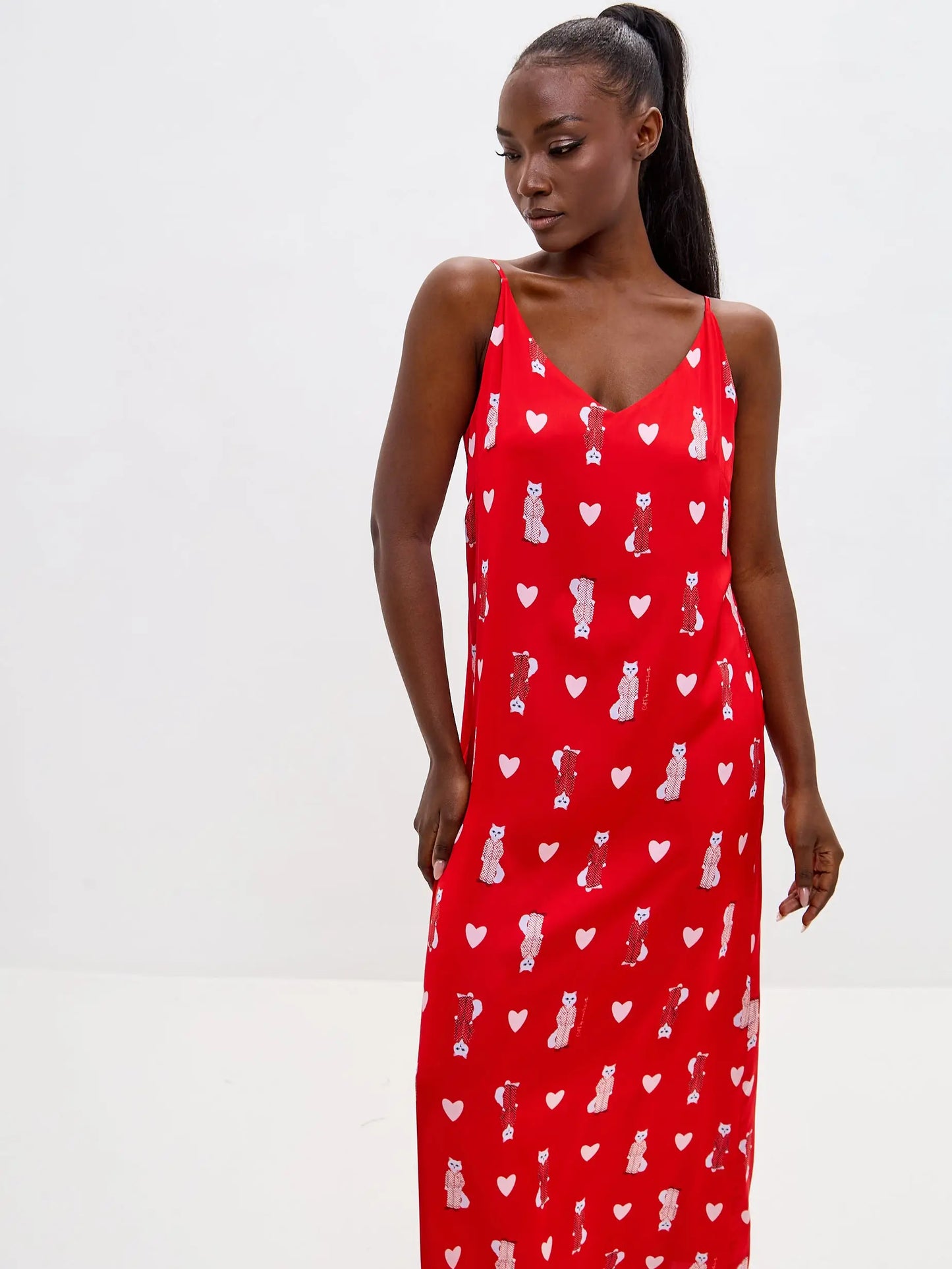 Red Silk Loungewear | Loungewear For Cat Lovers | Cat e Lolette