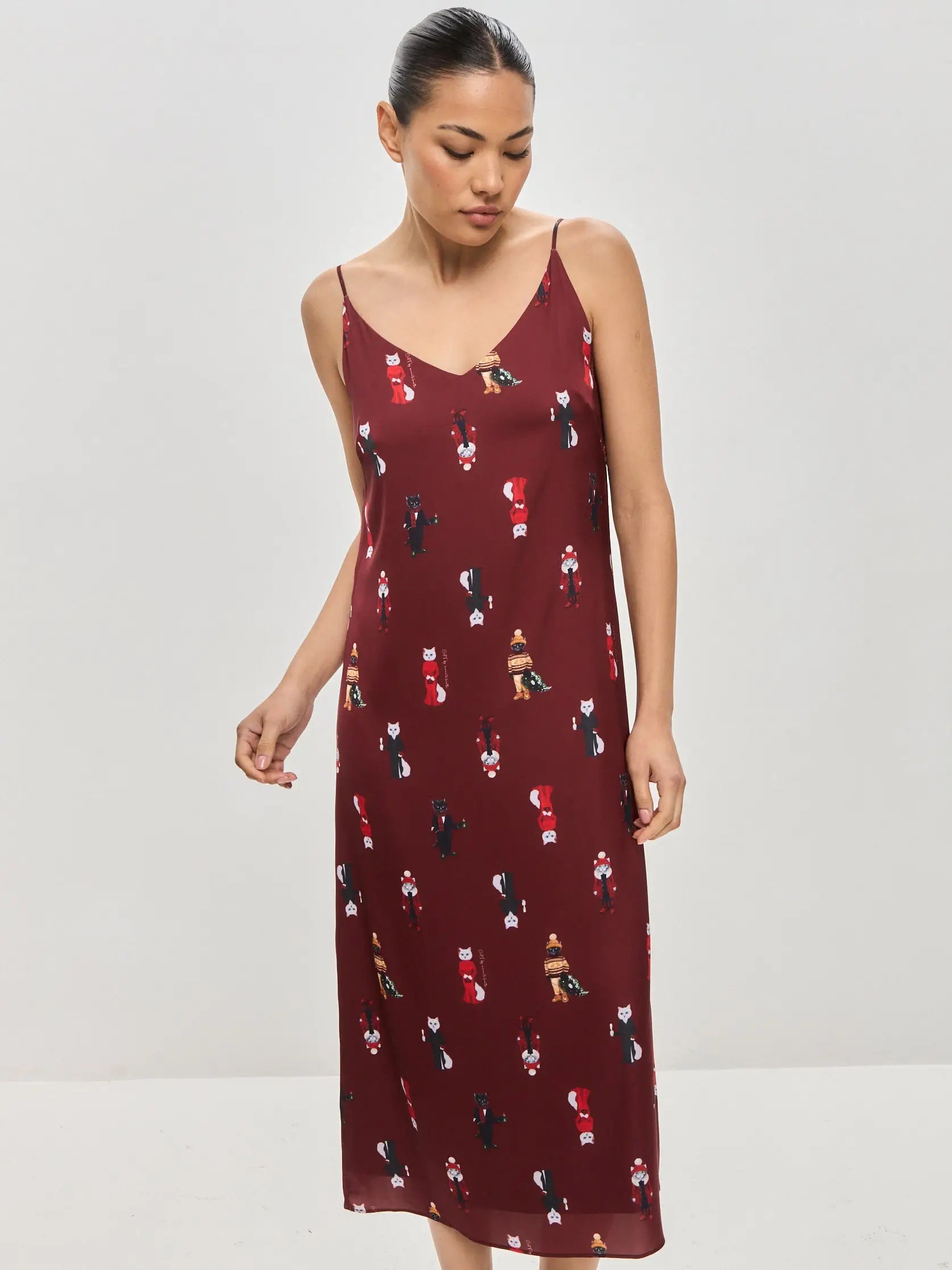 Red Silk Loungewear | Loungewear For Cat Lovers | Cat e Lolette