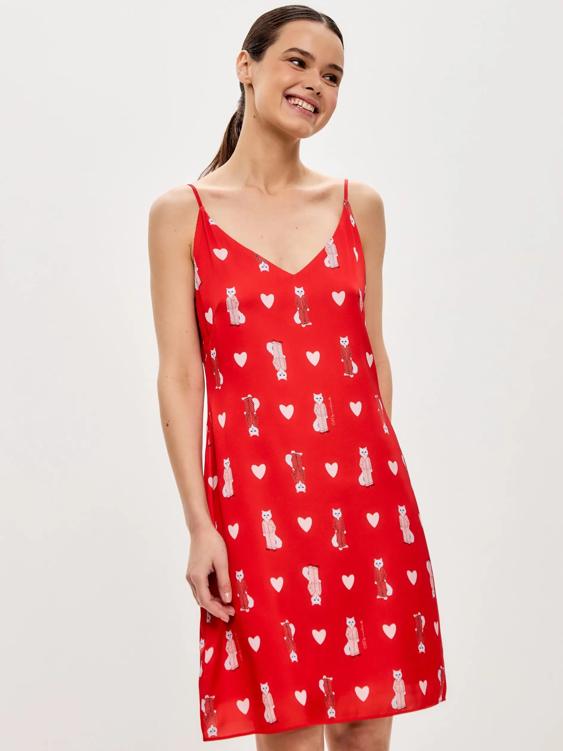 Red Silk Loungewear | Loungewear For Cat Lovers | Cat e Lolette