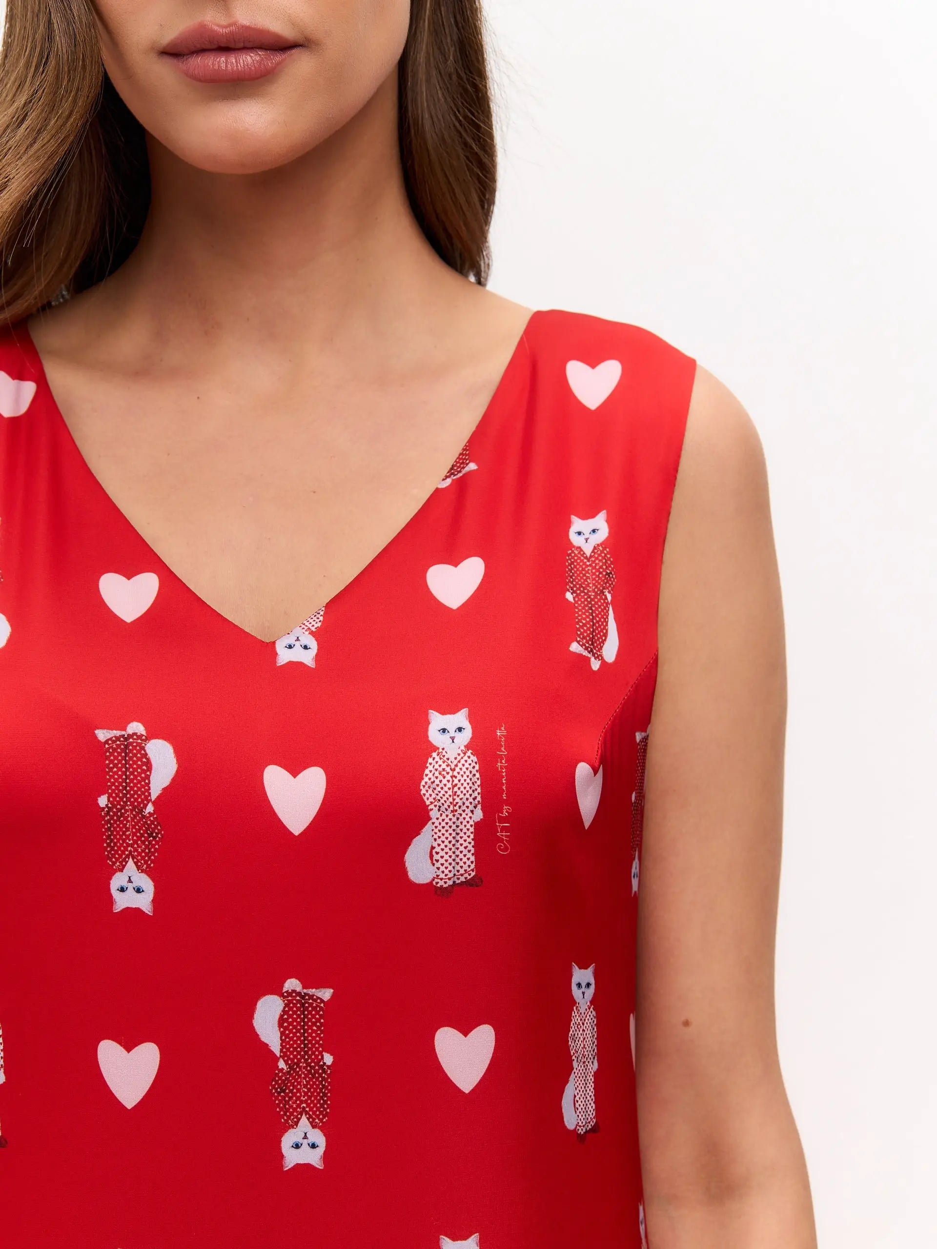 Red Silk Loungewear | Loungewear For Cat Lovers | Cat e Lolette