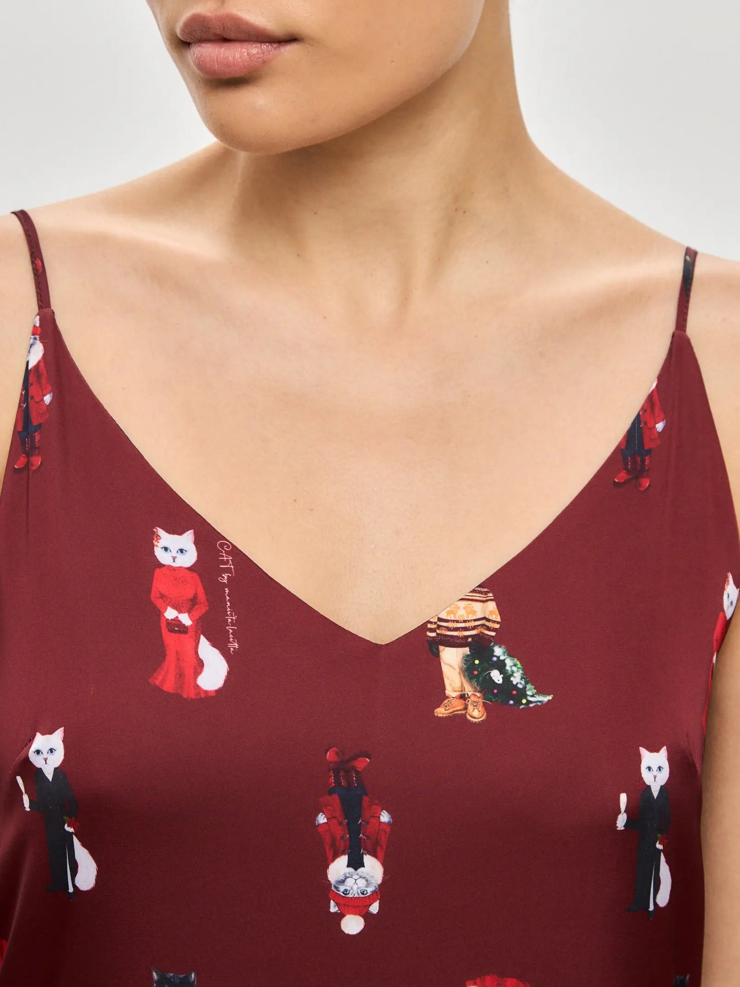 Red Silk Loungewear | Loungewear For Cat Lovers | Cat e Lolette