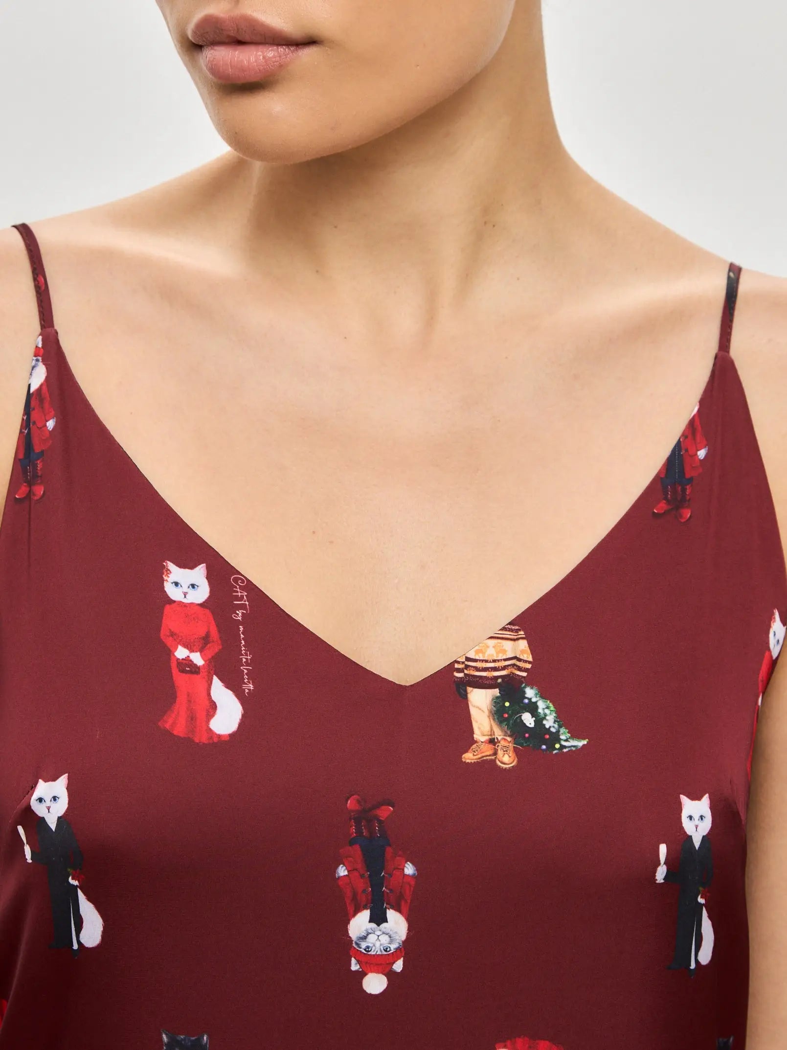 Red Silk Loungewear | Loungewear For Cat Lovers | Cat e Lolette