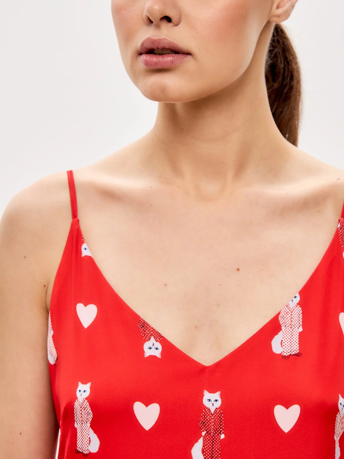 Red Silk Loungewear | Loungewear For Cat Lovers | Cat e Lolette