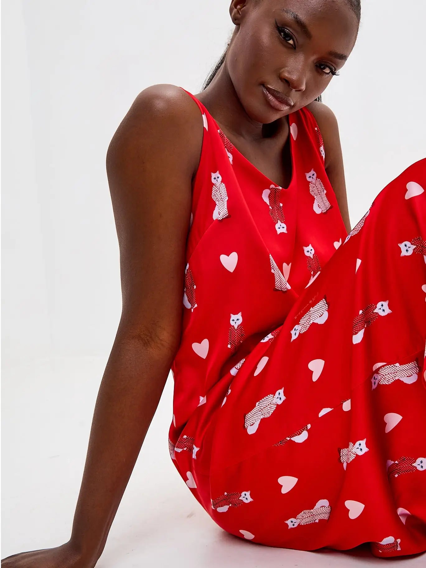 Red Silk Loungewear | Loungewear For Cat Lovers | Cat e Lolette