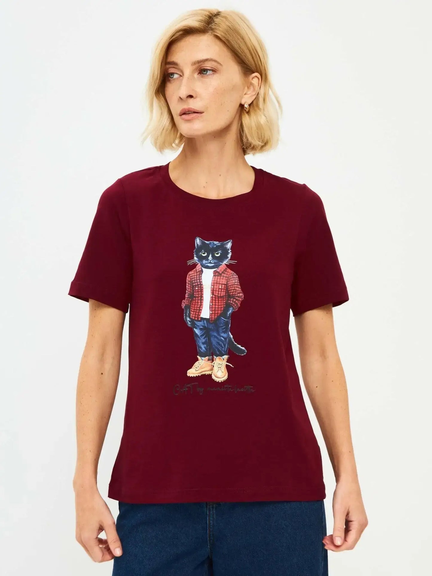 Red T-shirt Country Cat | T-shirt For Cat Lovers | Cat e Lolette