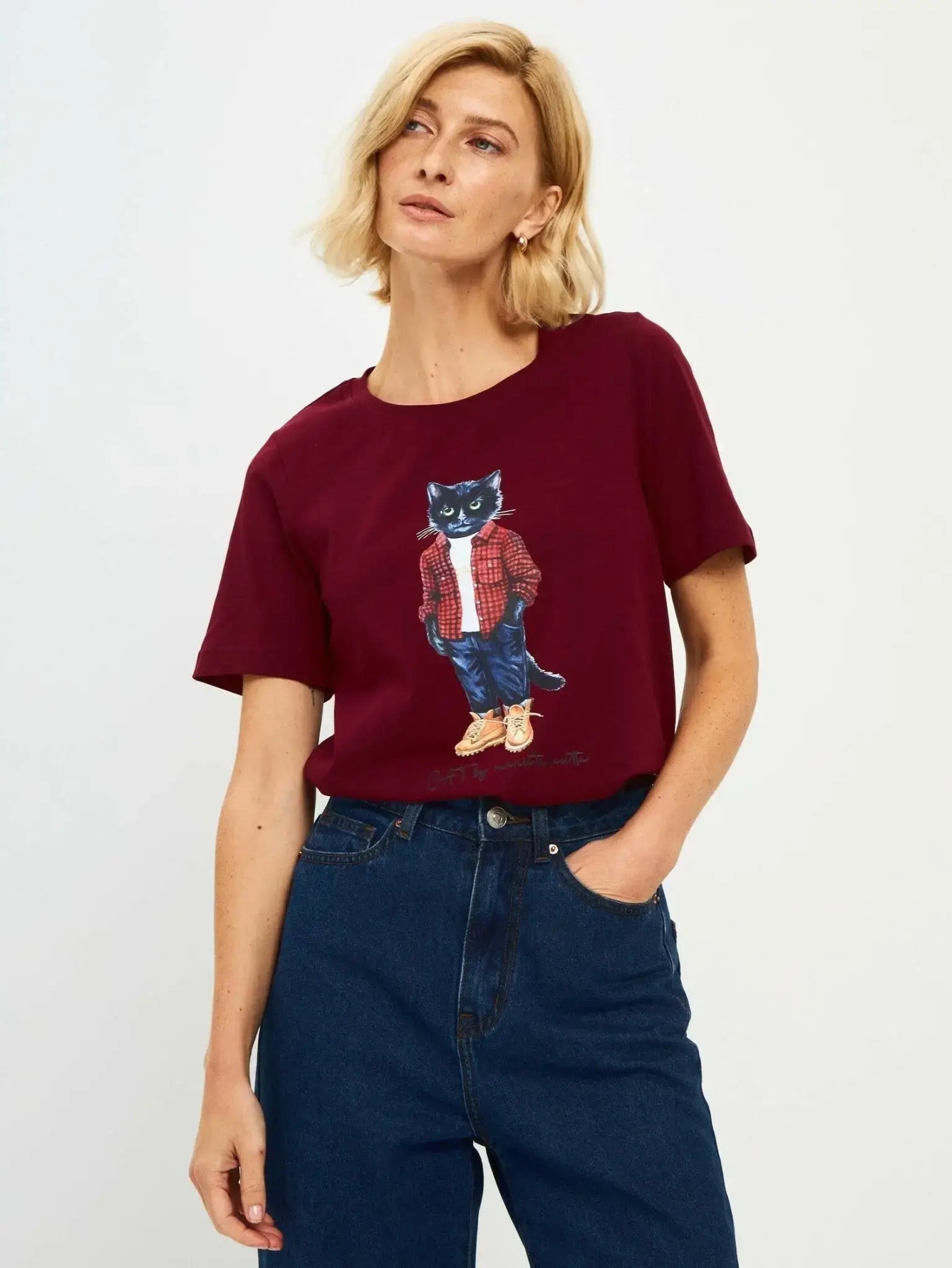 Red T-shirt Country Cat | T-shirt For Cat Lovers | Cat e Lolette