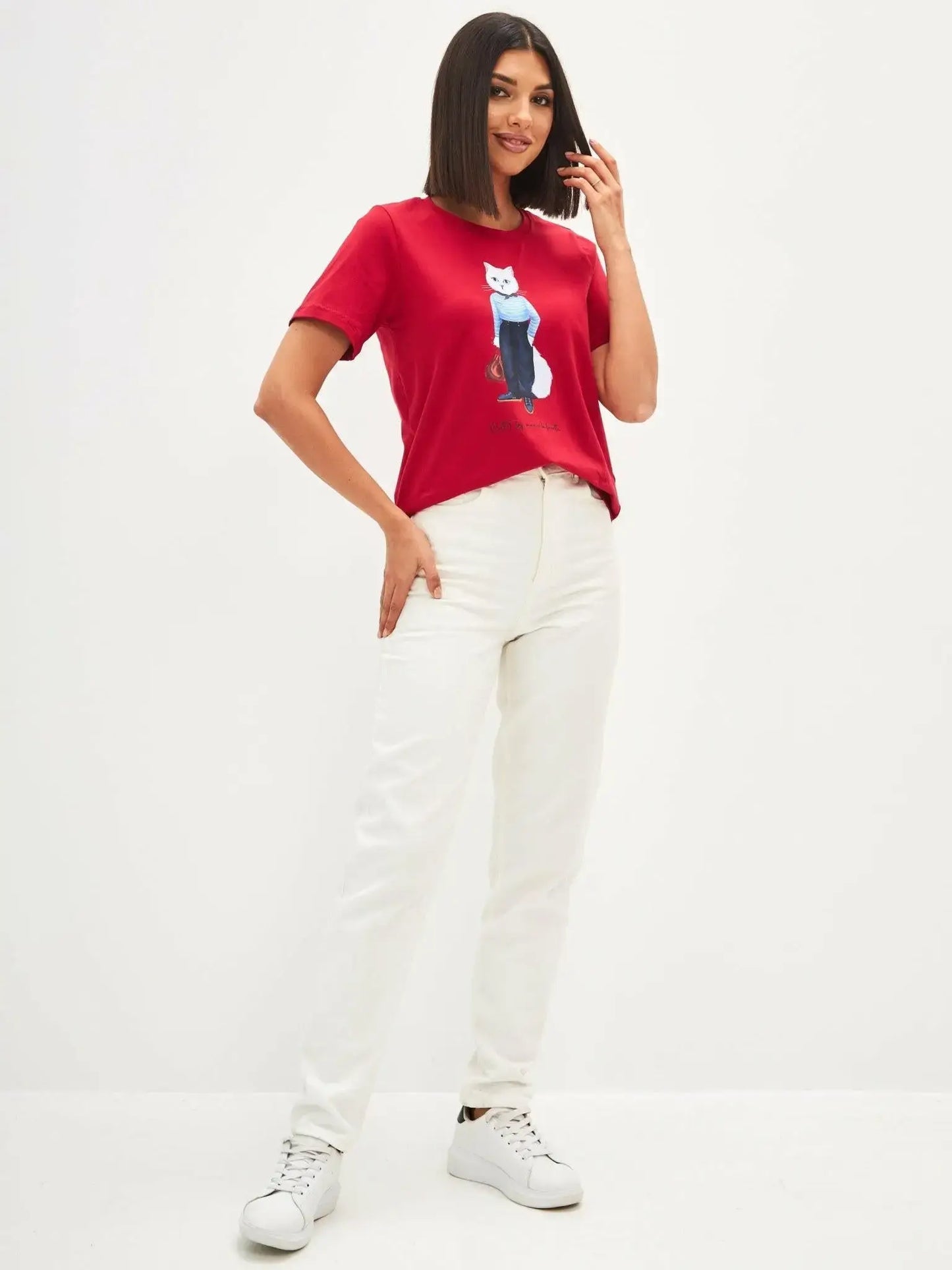 Red T-shirt Mariner Cat | T-shirt For Cat Lovers | Cat e Lolette