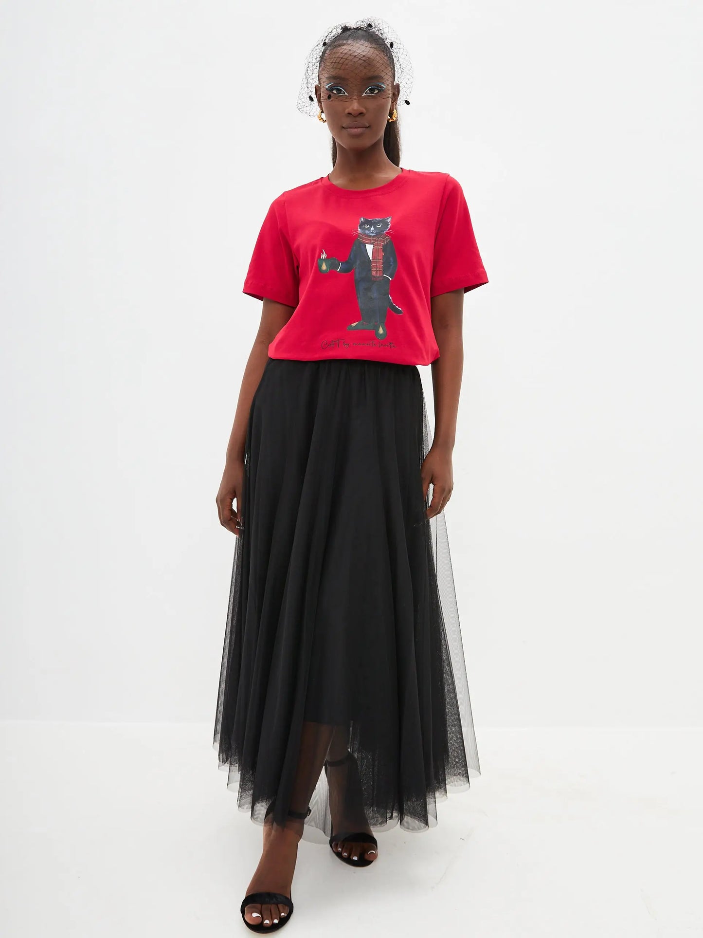 Red T-shirt New Year Cat | T-shirt For Cat Lovers | Cat e Lolette
