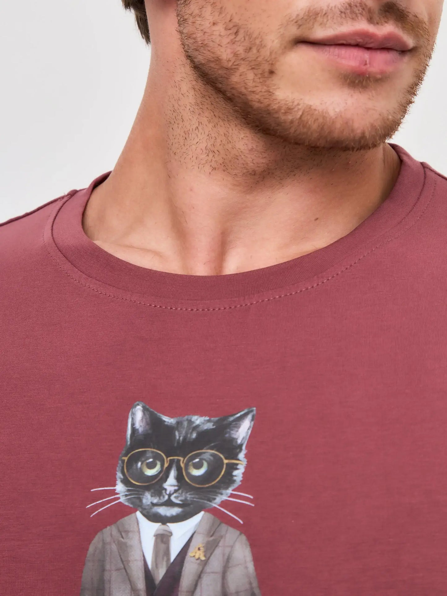 Red T-shirt Professor Cat | T-shirt For Cat Lovers | Cat e Lolette