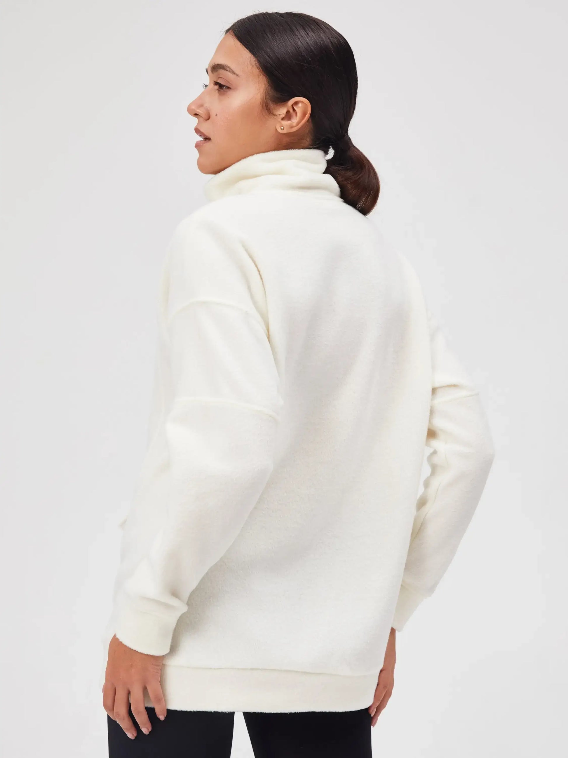 White Fleece Sweatshirt | Fleece (recycled) For Cat Lovers | Cat e
