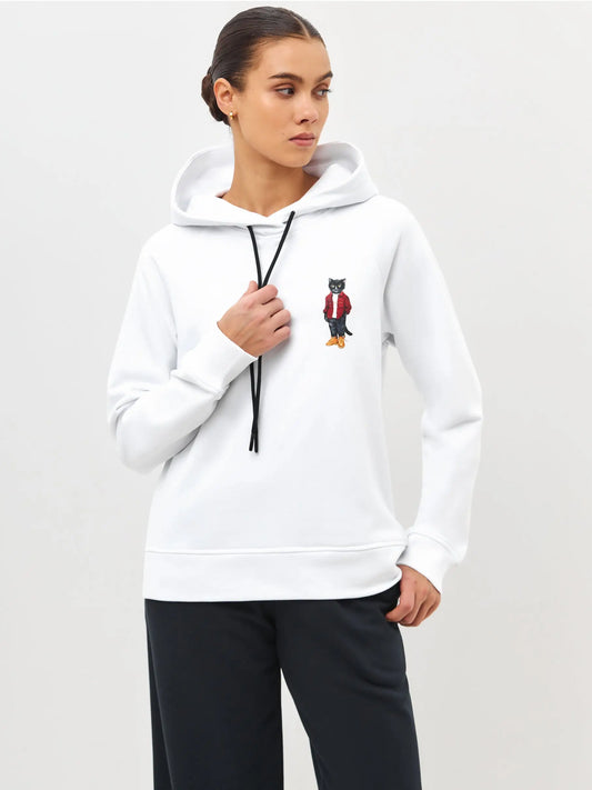 White Hoodie Country Cat | Hoodie & sweatshirt For Cat Lovers | Cat e
