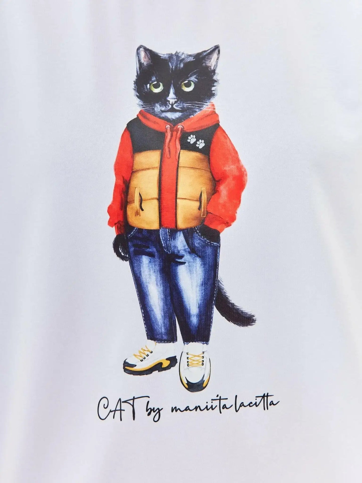 White Hoodie Sport Casual Cat | Hoodie & sweatshirt For Cat Lovers