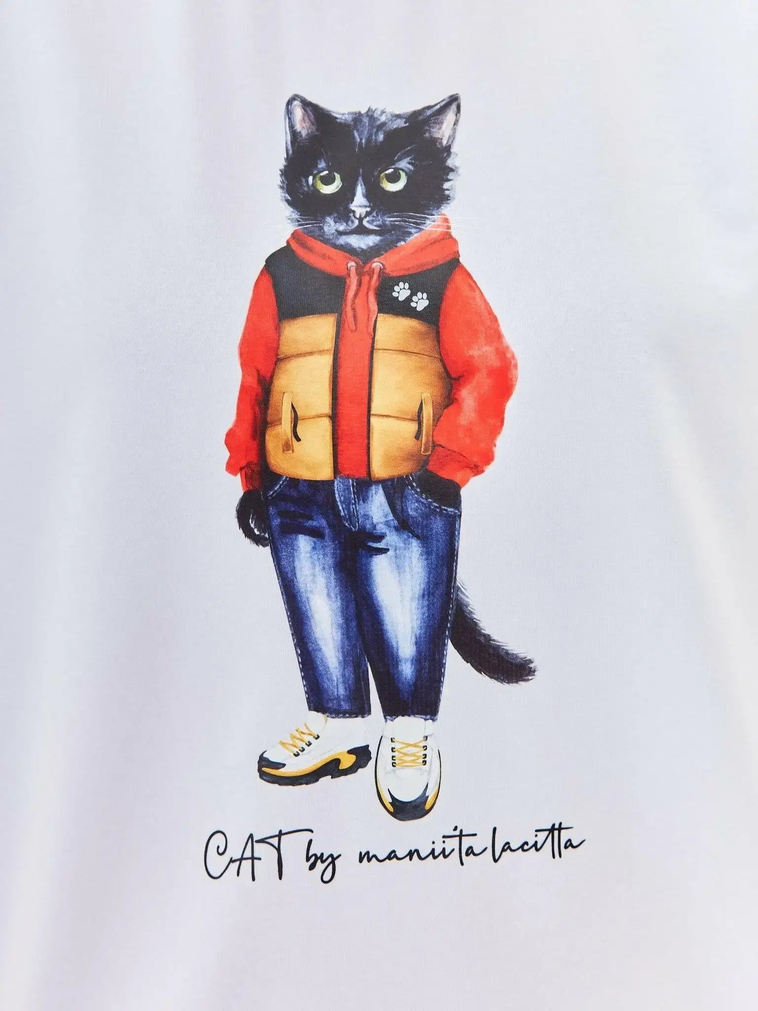 White Hoodie Sport Casual Cat | Hoodie & sweatshirt For Cat Lovers