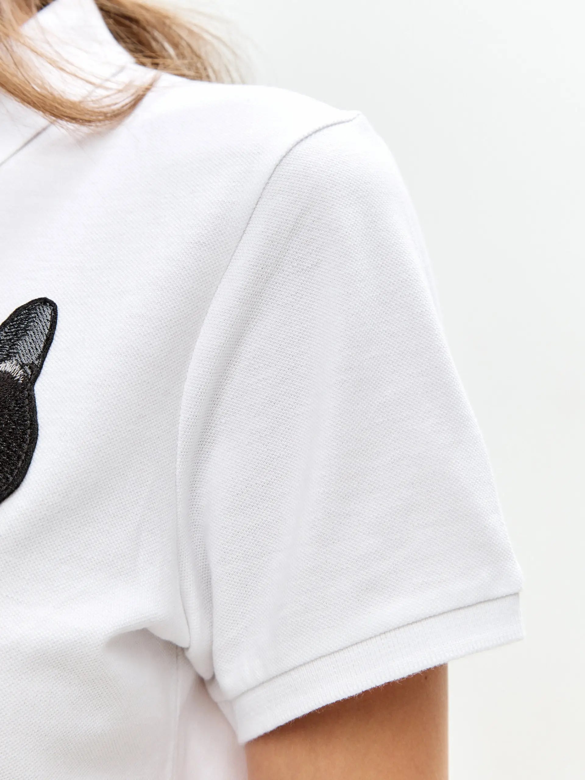 White Polo T-shirt Cat | Polo t-shirt & dress For Cat Lovers | Cat e