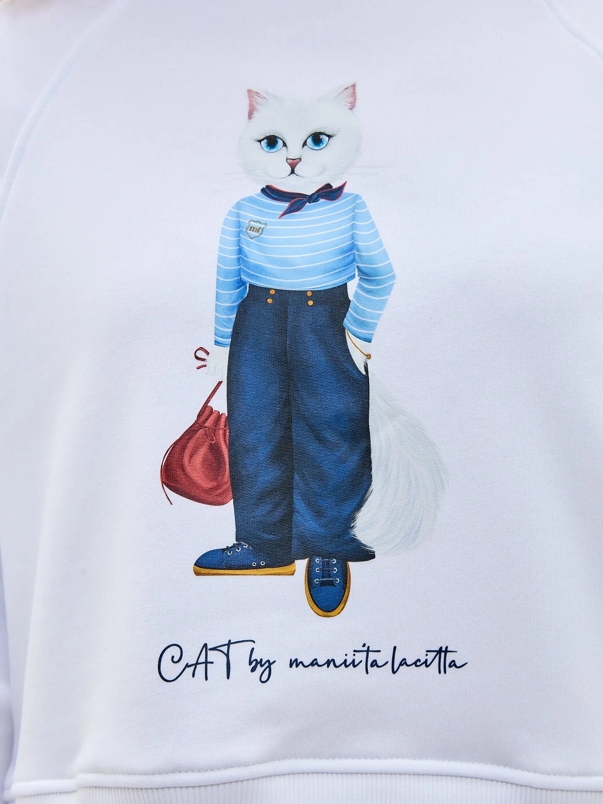 White Sweatshirt Mariner Cat | Hoodie & sweatshirt For Cat Lovers
