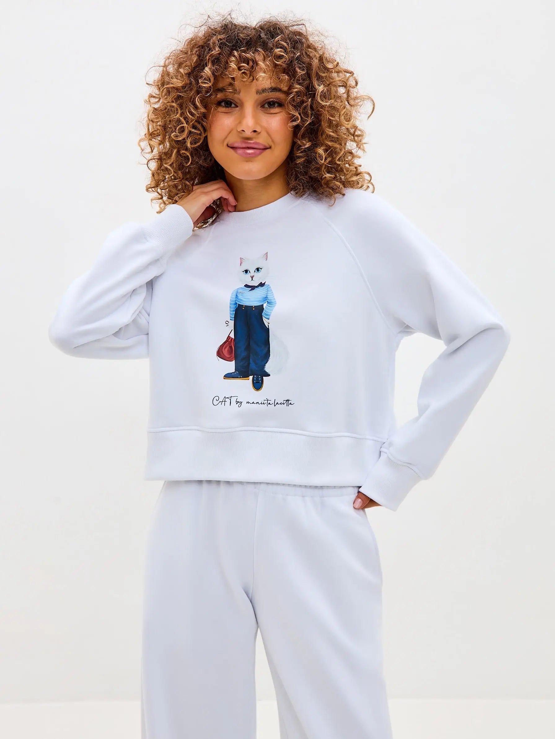 White Sweatshirt Mariner Cat | Hoodie & sweatshirt For Cat Lovers