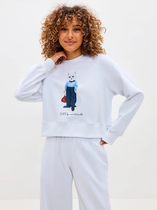 White Sweatshirt Mariner Cat | Hoodie & sweatshirt For Cat Lovers