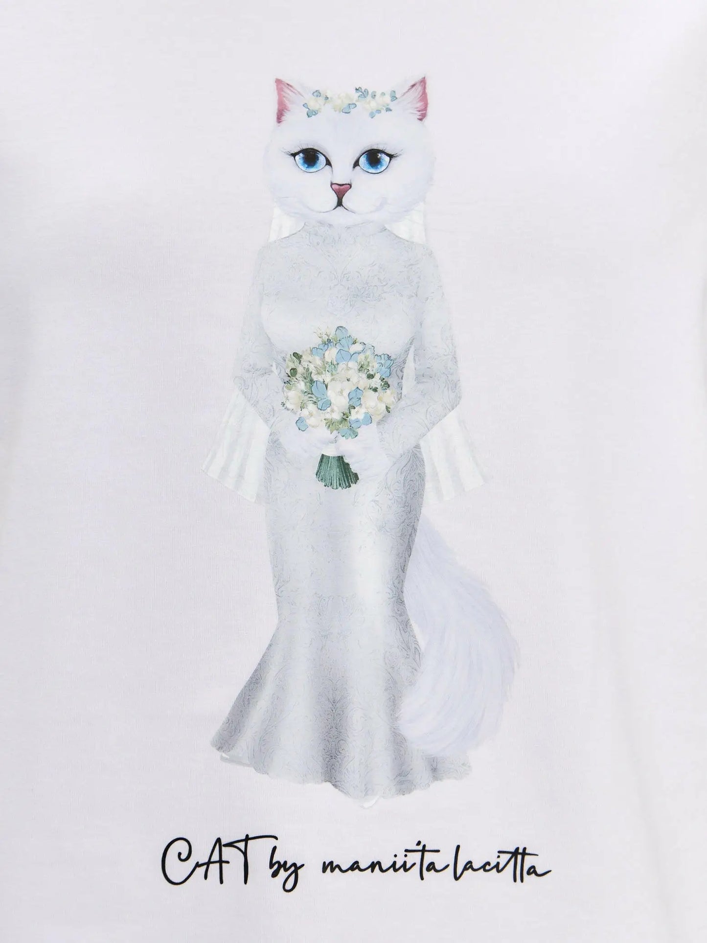White T-shirt Bride Cat | T-shirt For Cat Lovers | Cat e Lolette
