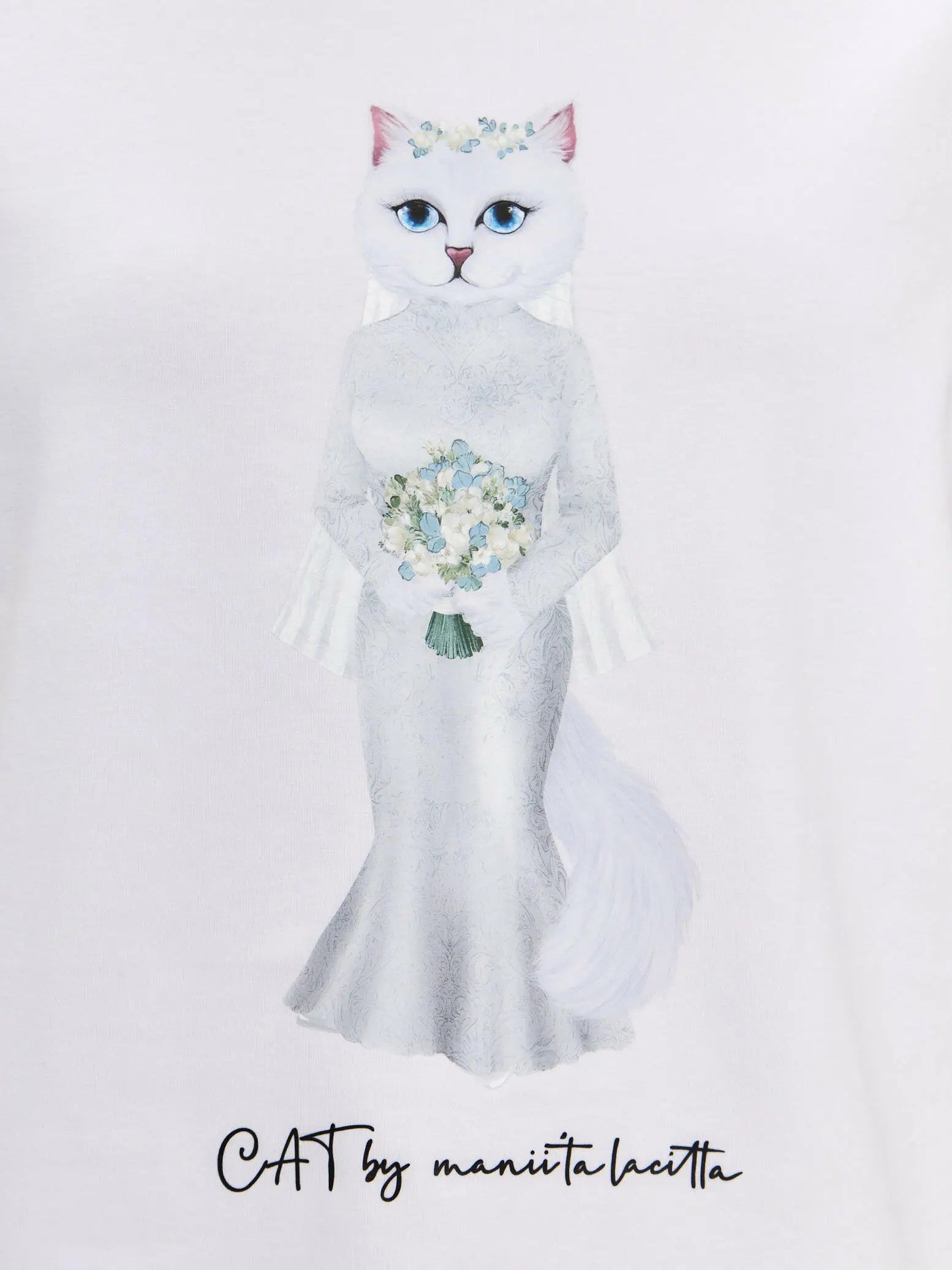 White T-shirt Bride Cat | T-shirt For Cat Lovers | Cat e Lolette
