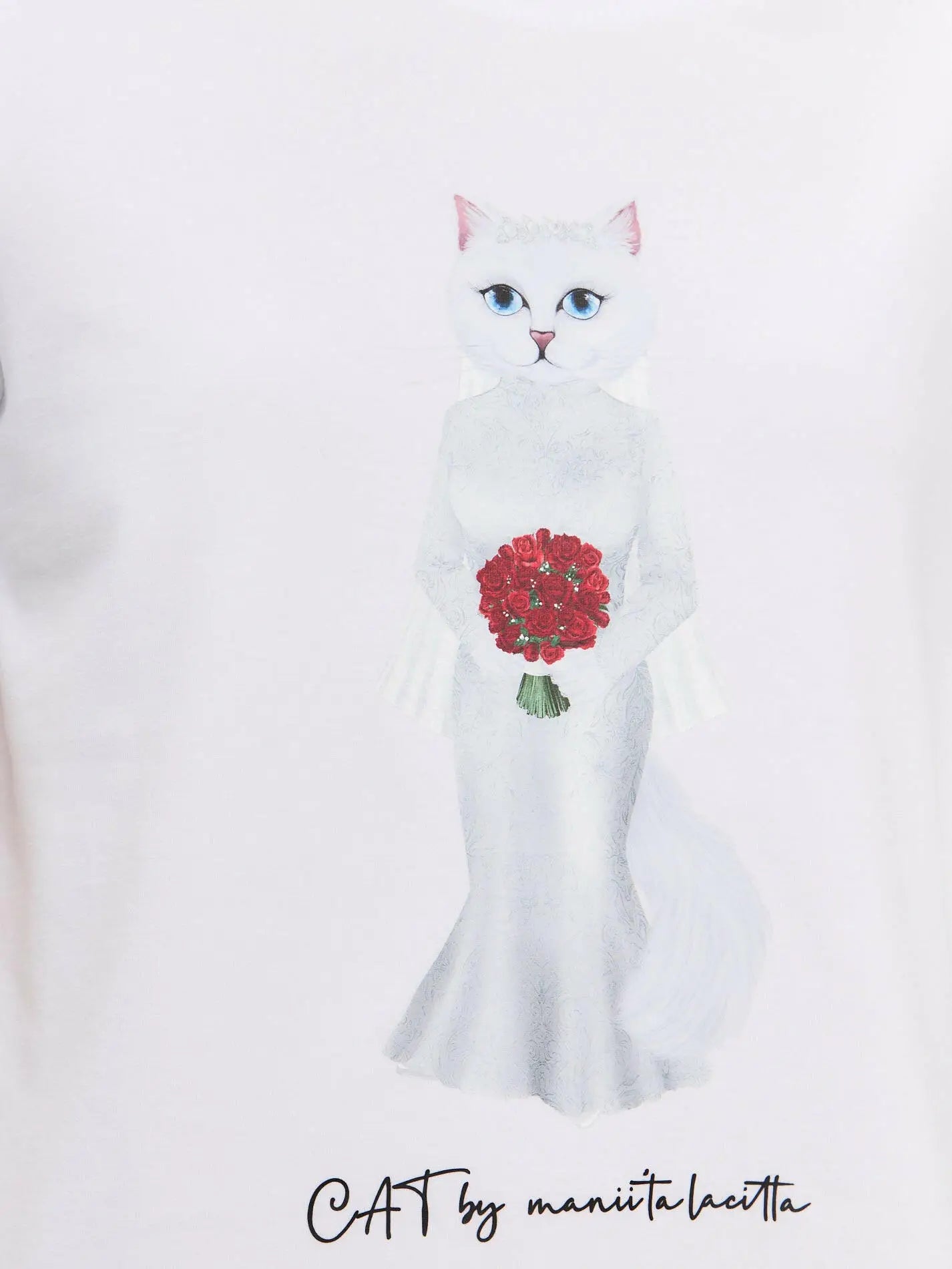 White T-shirt Bride Cat | T-shirt For Cat Lovers | Cat e Lolette