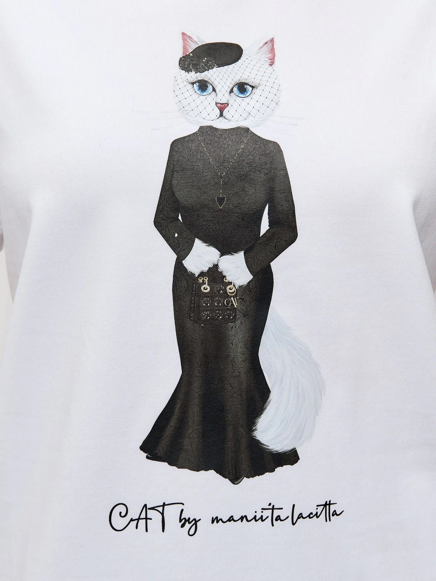 White T-shirt Cat Drama Queen | T-shirt For Cat Lovers | Cat e Lolette