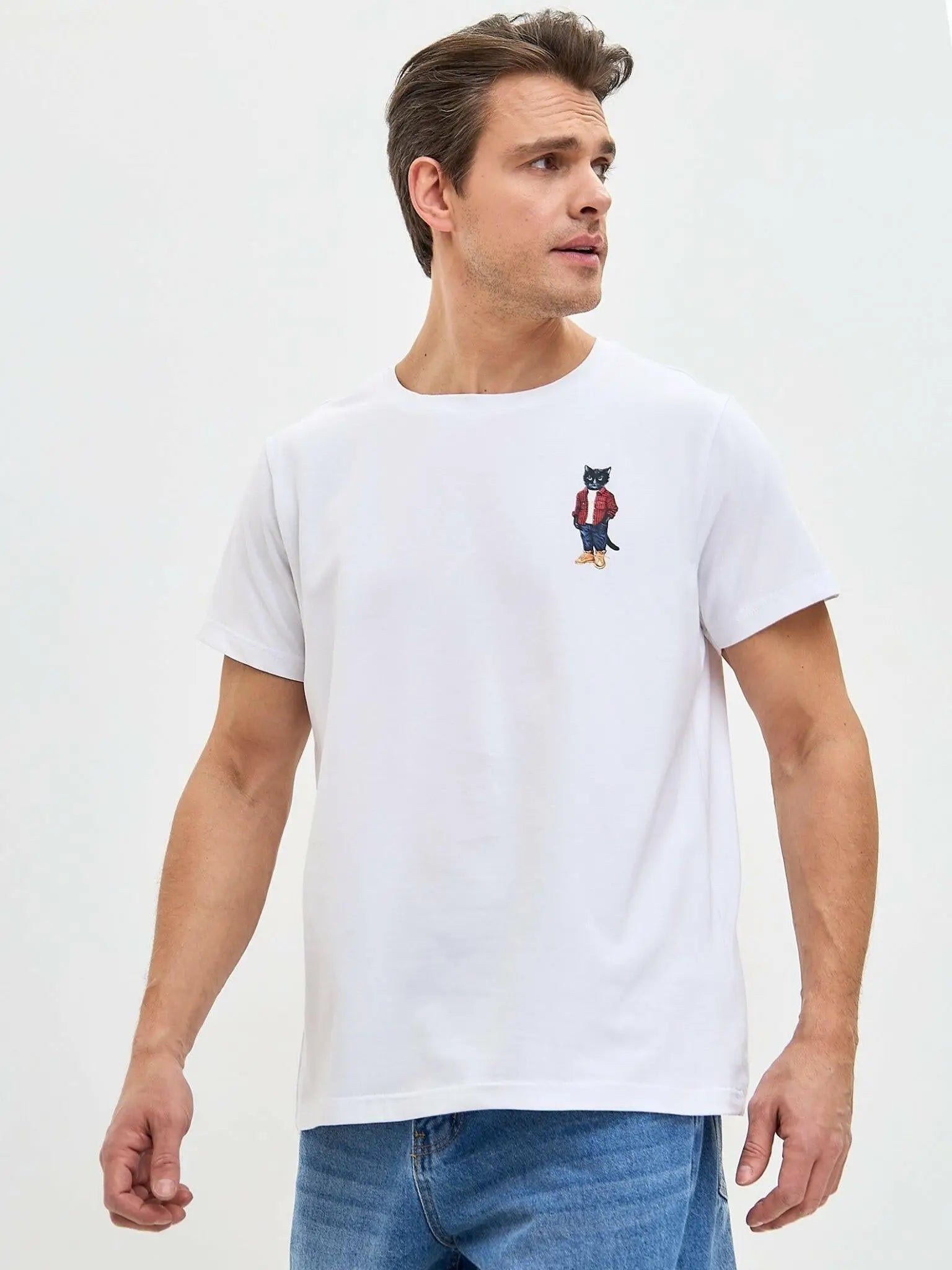 White T-shirt Country Cat | T-shirt For Cat Lovers | Cat e Lolette